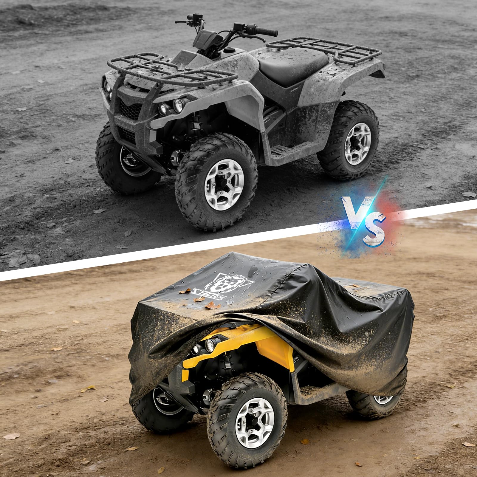 XYZCTEM Waterproof ATV Cover, Heavy Duty Black Protects 4 Wheeler