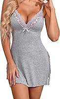 Avidlove Women's Sexy Spaghetti Strap Babydoll Chemise Nightgown - Soft Lace Lingerie Sleepwear