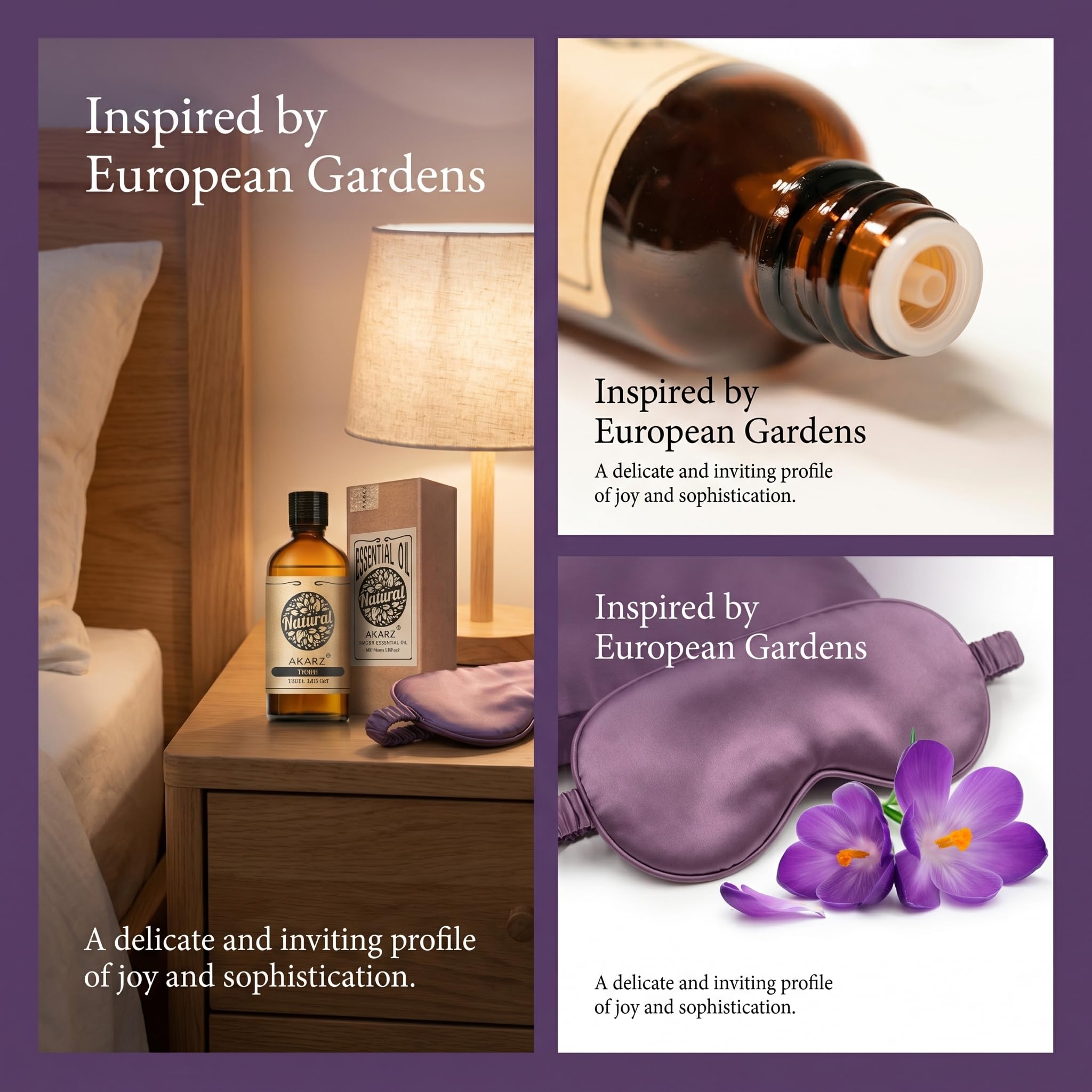 AKARZ 100ml Olejek esencjny z Fiołka - Naturalny olejek aromatyczny do dyfuzorów, lamp aromatycznych i aromatów pomieszczeń