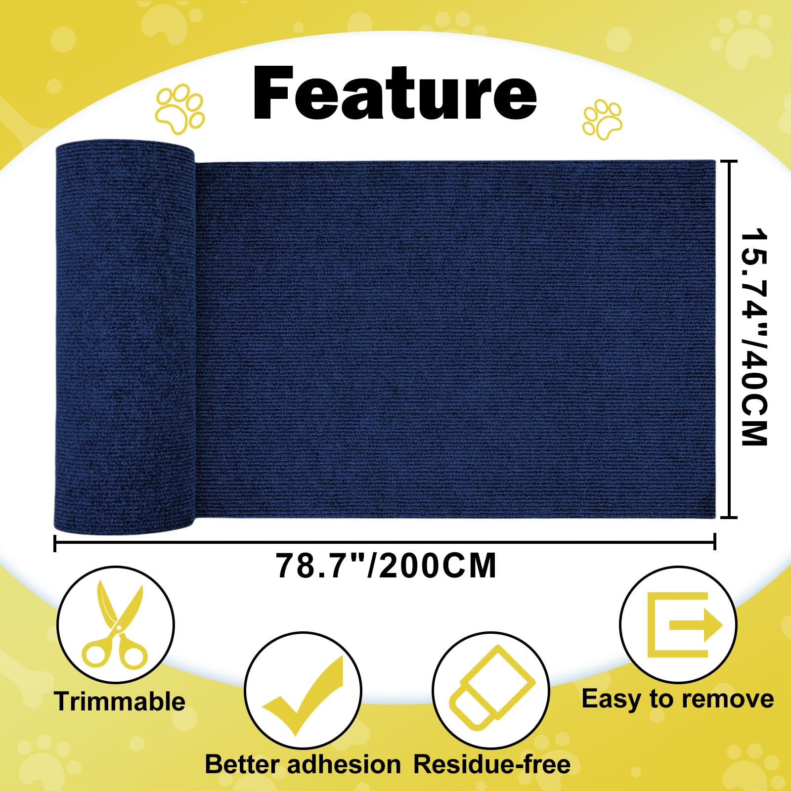Rascador de Pared para Gatos de 78,7" x 11,8" para Gatos de Interior, Protector de Muebles antiarañazos para Gatos, rascador de Esquina para Pared, Repuesto para estantes de Postes