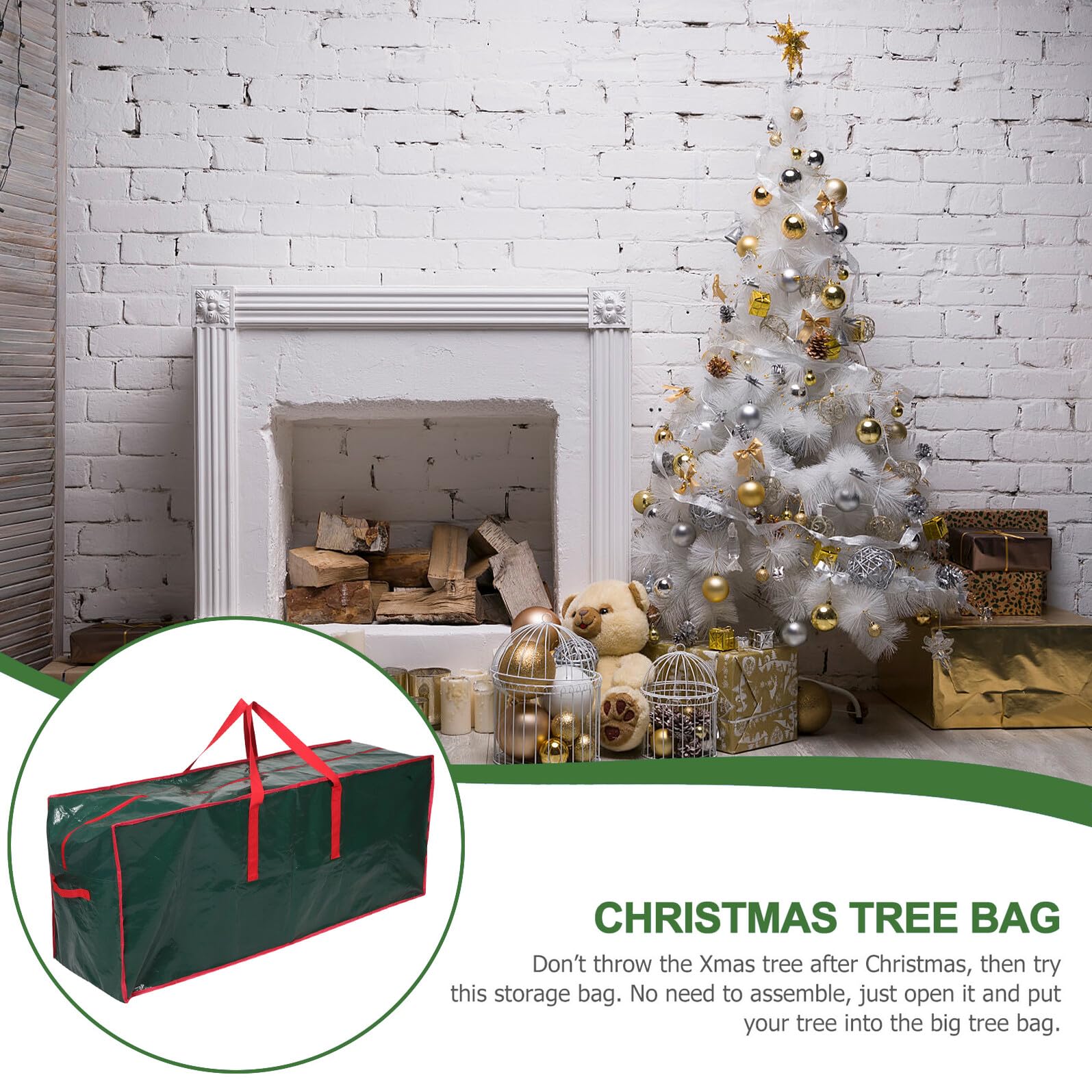 DOITOOL Aufbewahrungstasche für Weihnachtsbäume Große Pe-gewebebox mit Reißverschluss und Staubdicht zum Aufbewahren von Künstlichen Bäumen Girlanden und Geschenkpapier