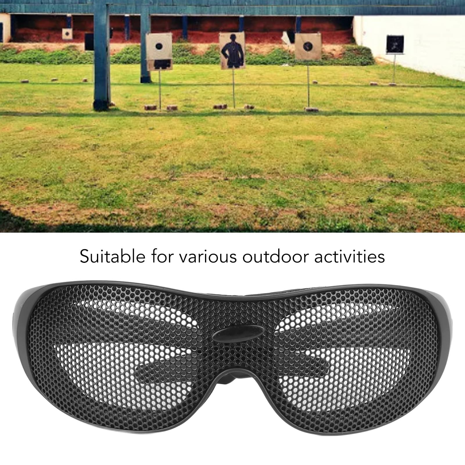 QANYEGN Windproof Goggles, Breathable Impact Resistant Goggles, Iron Mesh Pattern Protective Glasses for Outdoor Activities