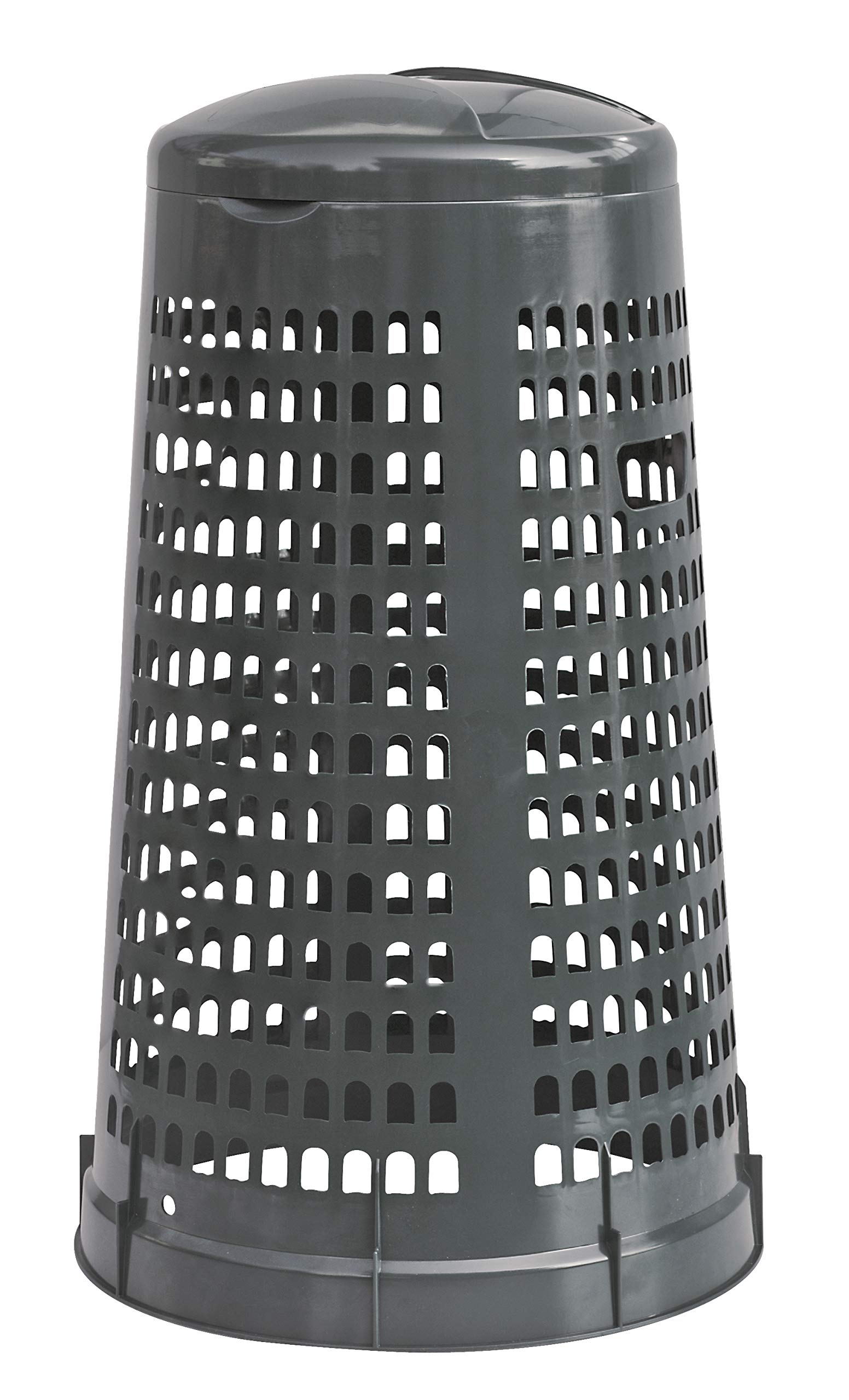 Mobil Plastic – Portasacco Trespolo 110 Litri per Raccolta Differenziata – Bidone Rifiuti con Coperchio – Plastica Resistente – Grigio Scuro