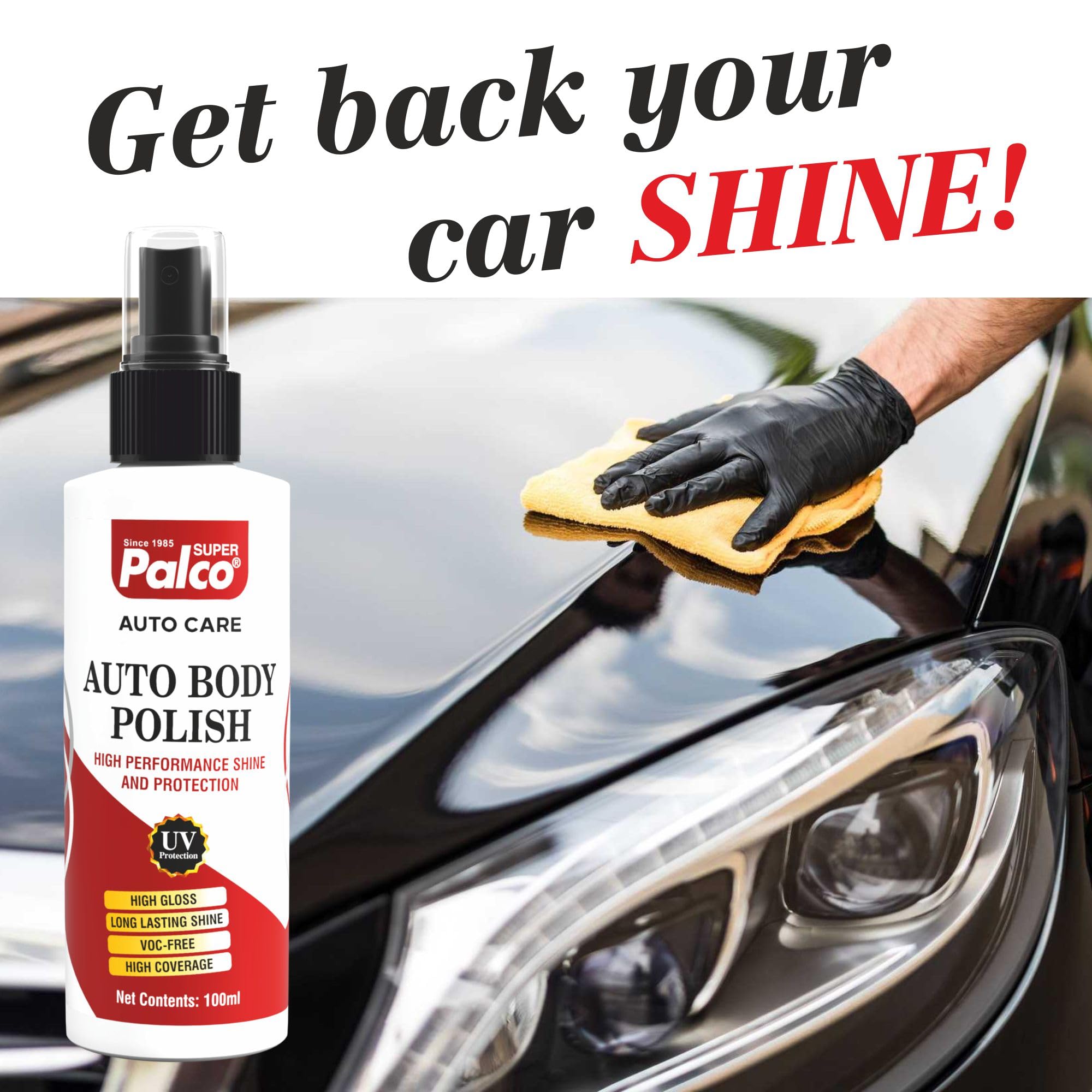 PALCO Auto Body Polish for Bike Car UV Protection Long Lasting Shine 100ml 4
