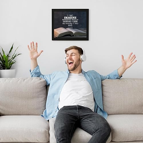 Miniatura 3 de C.S. Lewis Quotes Wall Art-"Can't Imagine Enjoying Book-Reading It Only Once"- 10 x 8" Inspirational Typographic Print-Ready to Frame.