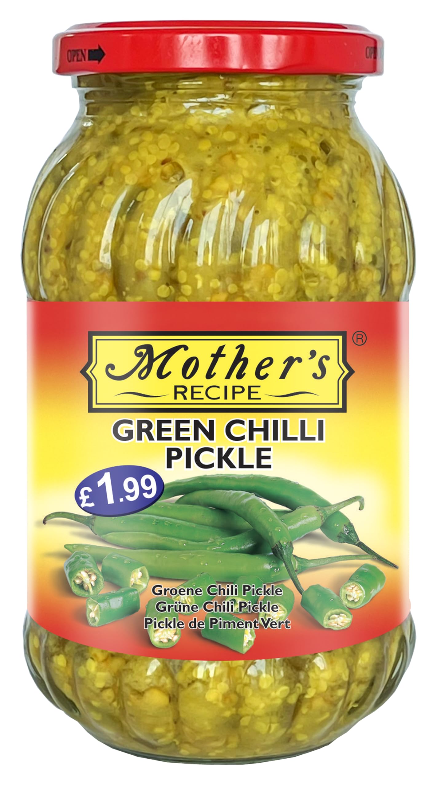Mother’s Recipe Green Chilli Pickle - 500g (Pack of 3) | Spicy Condiment | Zesty Flavor | Authentic Taste, Homemade Goodness