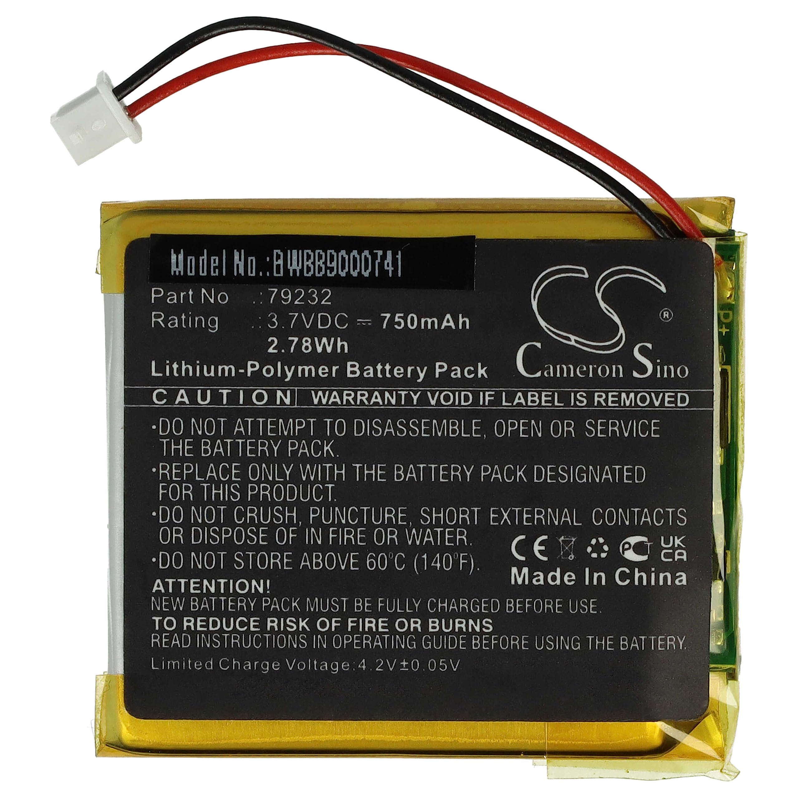 vhbw Batería Compatible con Boifun Monitor para bebé Monitor de bebé (750 mAh, 3,7 V, Li-Poli)