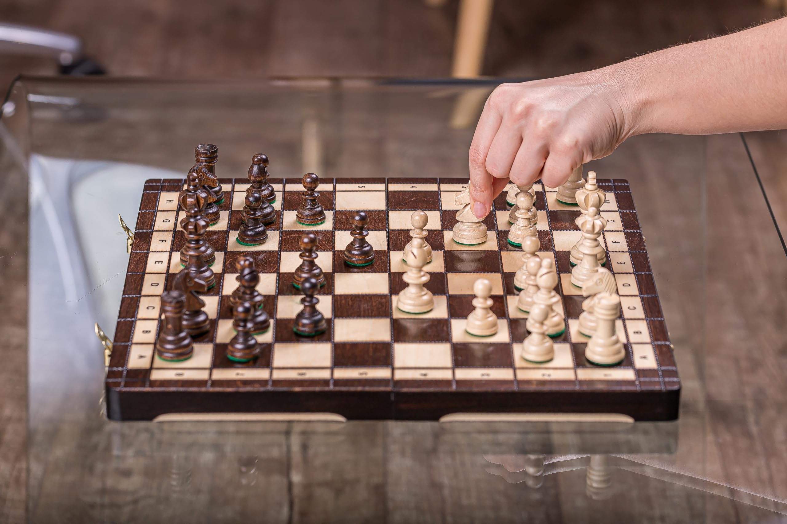 Square - Echecs en Bois - OLYMPIADE - 35 x 35 cm - Échiquier & Pièces d'échecs