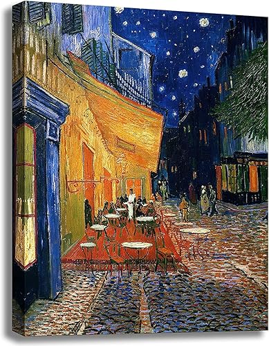 Miniatura 1 de Vincent Van Gogh - Lienzo decorativo para pared, diseño de terraza de café por la noche, póster clásico para decoración de dormitorio y baño, 12 x
