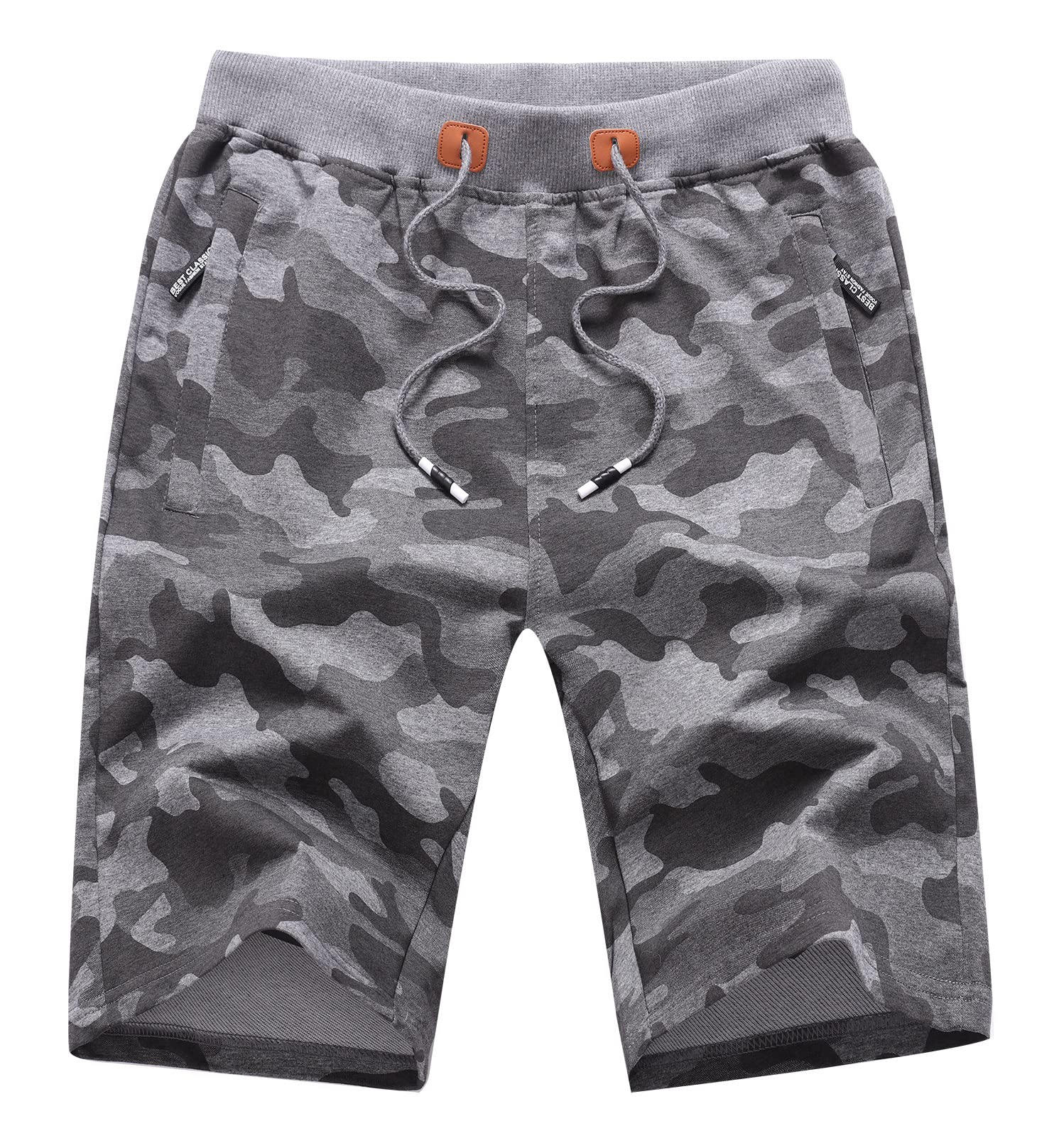 MO GOOD Mens Casual Shorts Workout Fashion Comfy Camo Shorts Breathable Big and Tall Shorts