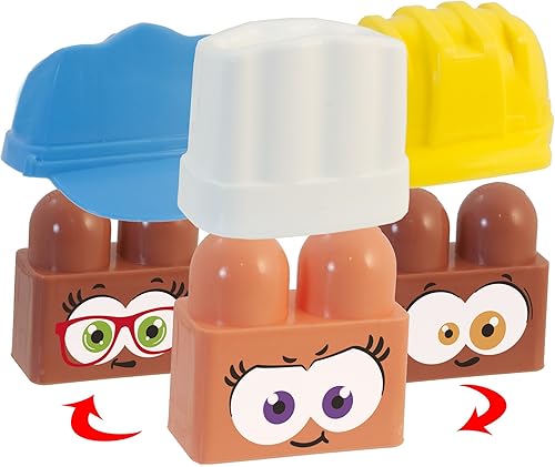 Miniatura 8 de Miniland Juego de mesa de bloques de trabajo para niños pequeños de 2 años – preescolares de 4 años, enseña carreras, diversidad, desarrollo