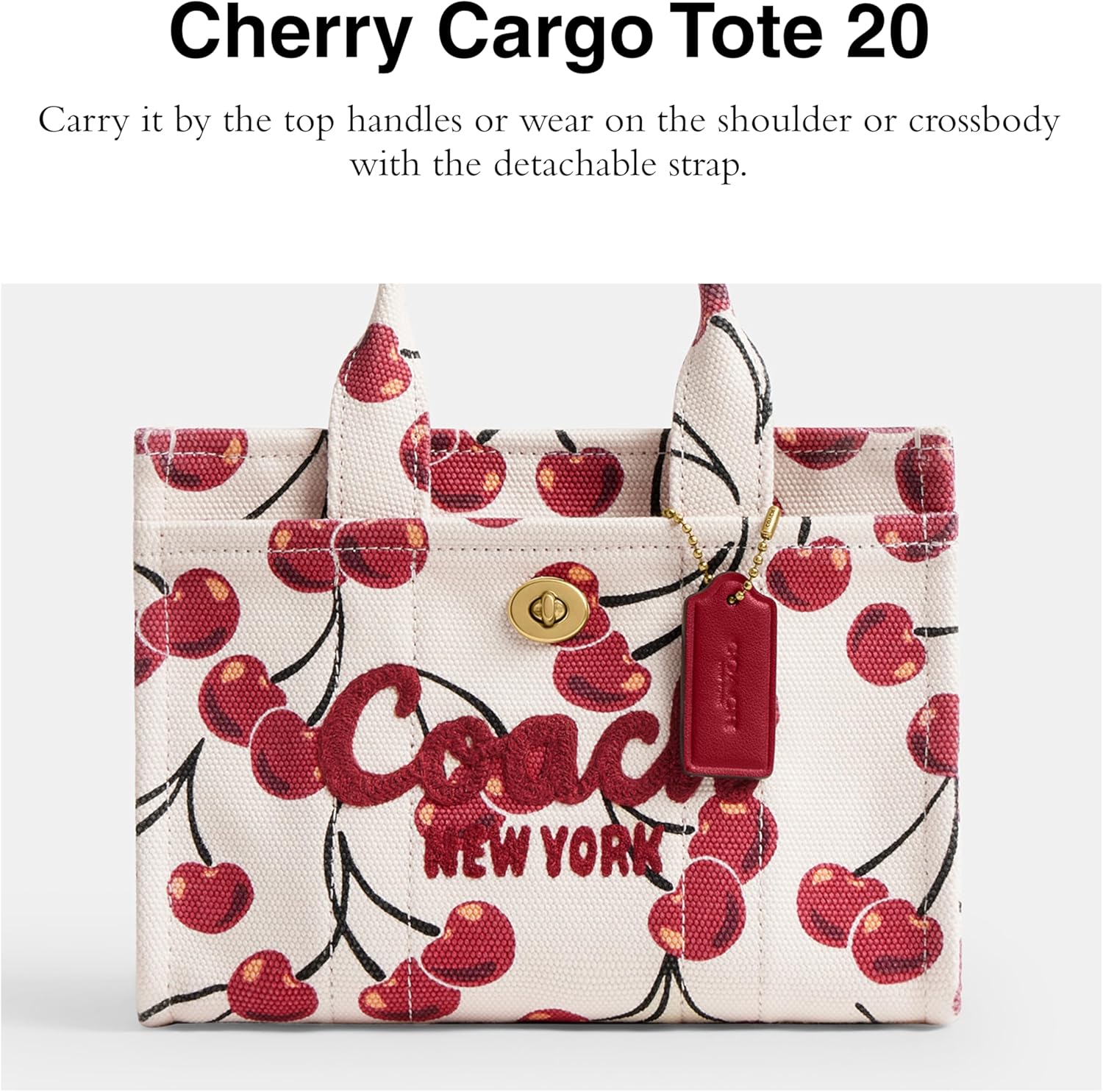 Box Program Cherry Printed Canvas Cargo Tote 20