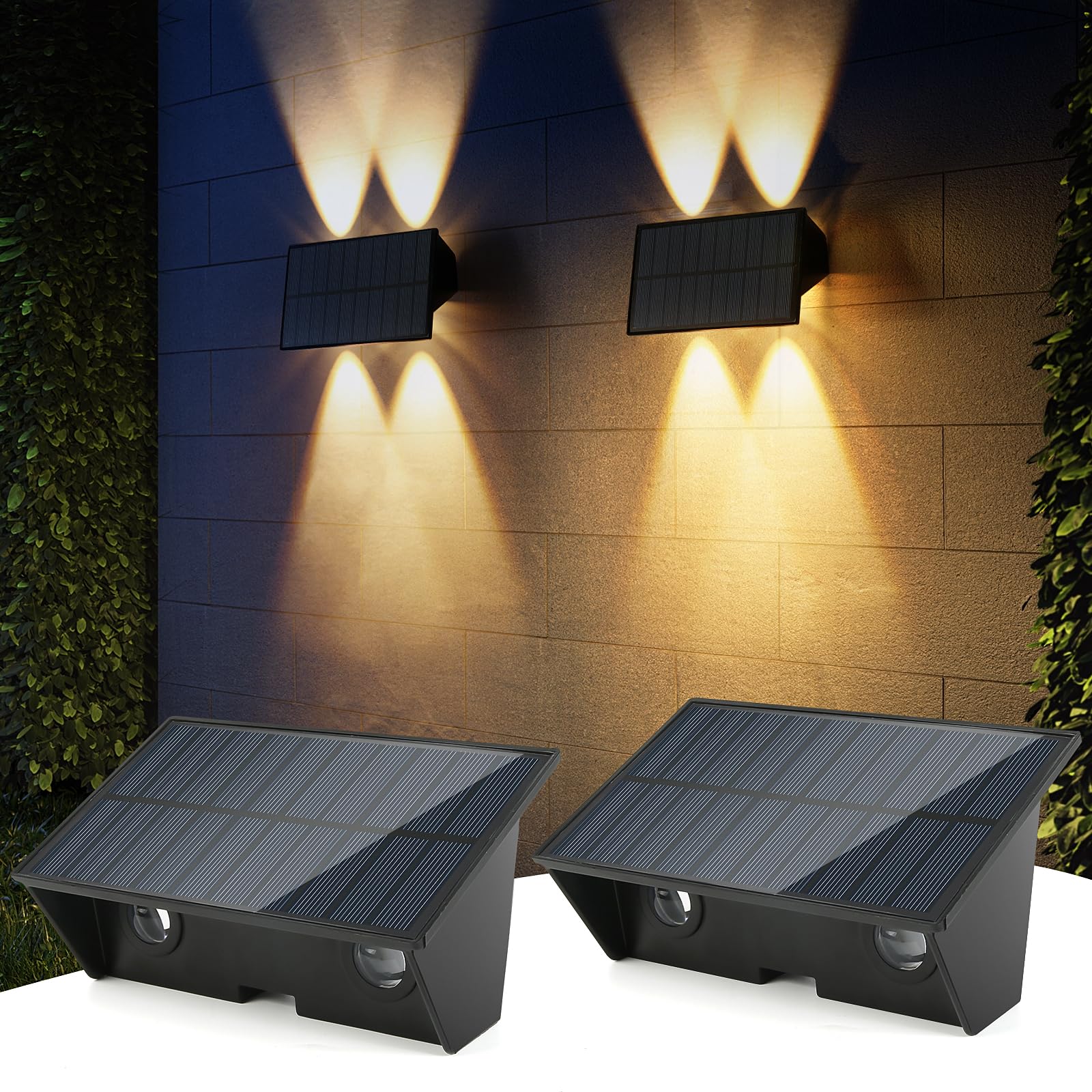Forlivese 6 Lampade Solari Da Parete Per Esterno – Giardino, Recinzione, 2 Modalità (RGB/Bianco Caldo), IP65 Impermeabile