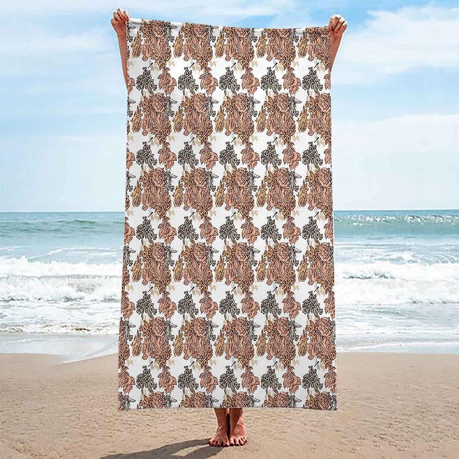 Serviette De Plage, 200 X 200 Cm Drap De Plage,Serviette De Plage En Microfibre Anti Sable, Serviette De Plage Anti Sable Sechage Rapide Pour Plage/Piscine/Chaises De Plage Art De La F -3W0G+J4T5-3Z9X