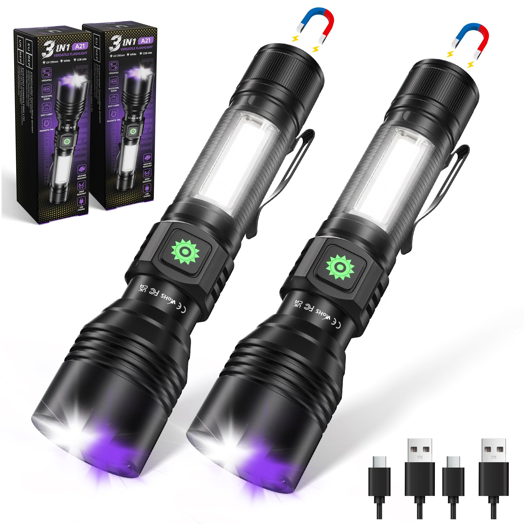 Photo 1 of DARKDAWN 3-in-1 LED UV Flashlight