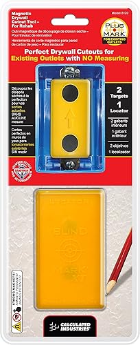 Calculated Industries 8120 Plug Mark Drywall - Localizador de recortes de caja eléctrica para tomas de corriente existentes en trabajos de