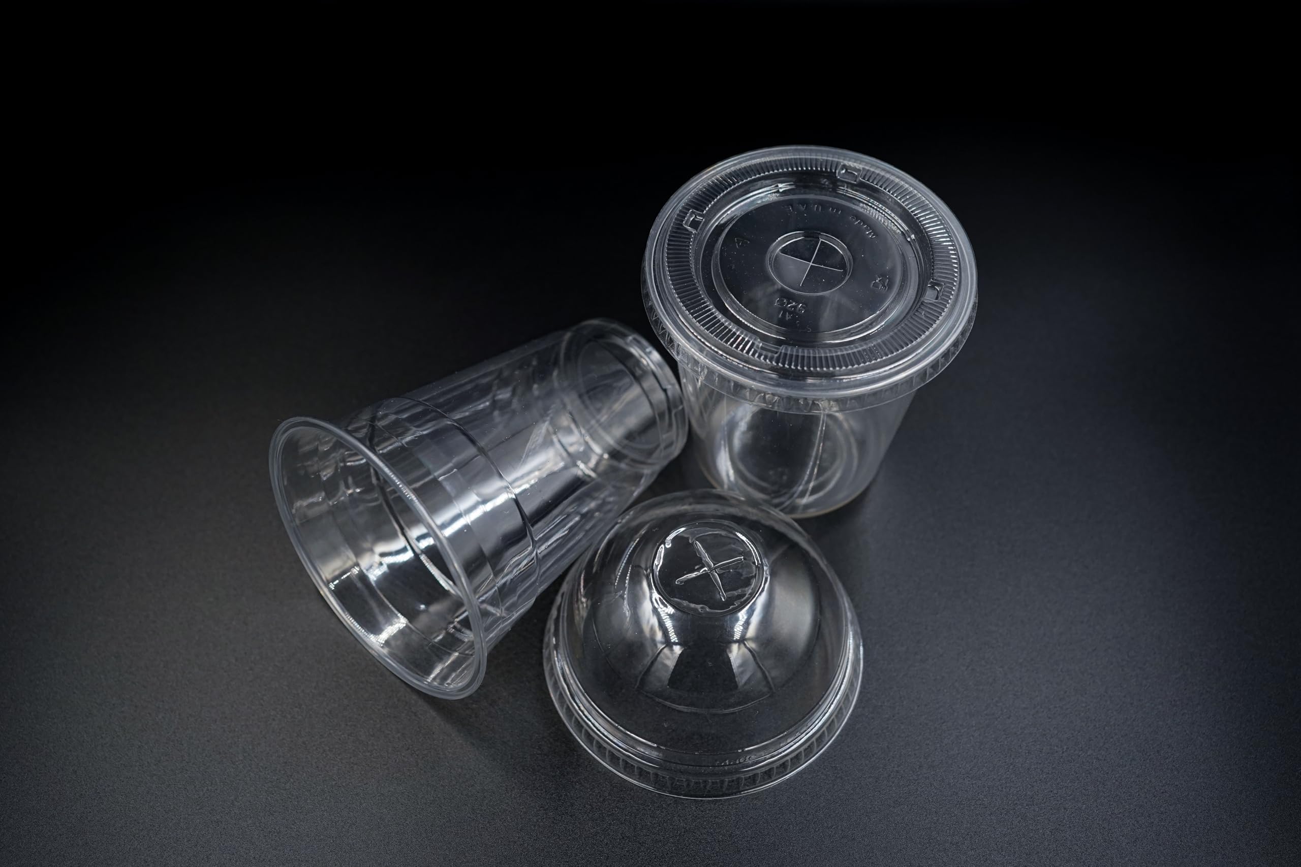 A1 Plast 14Oz Clear Plastic Cup with Dom Lids, Set of 50