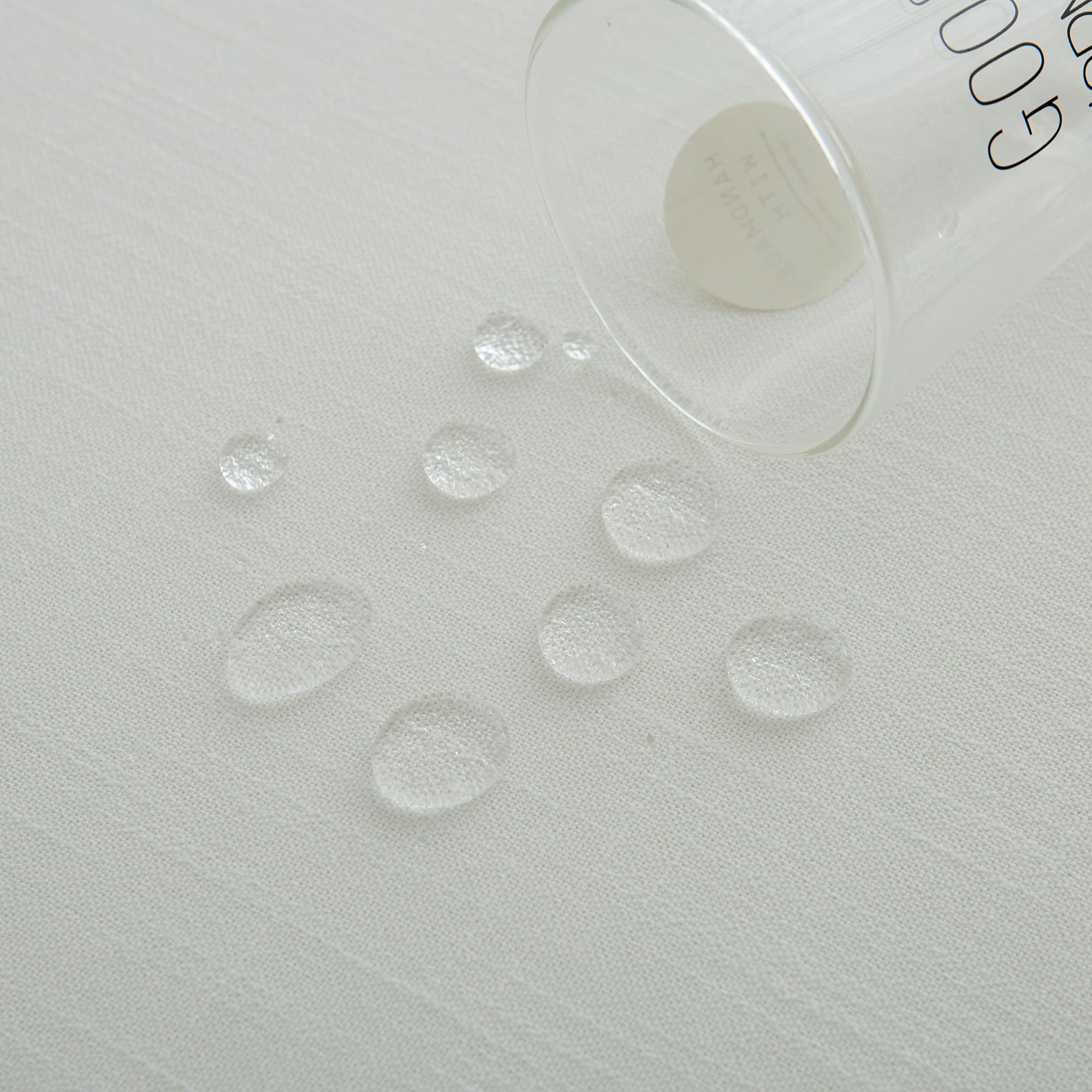 Runner Da Tavolo Effetto Lino Impermeabile 40x180cm - Bianco Lavabile - Foto 4