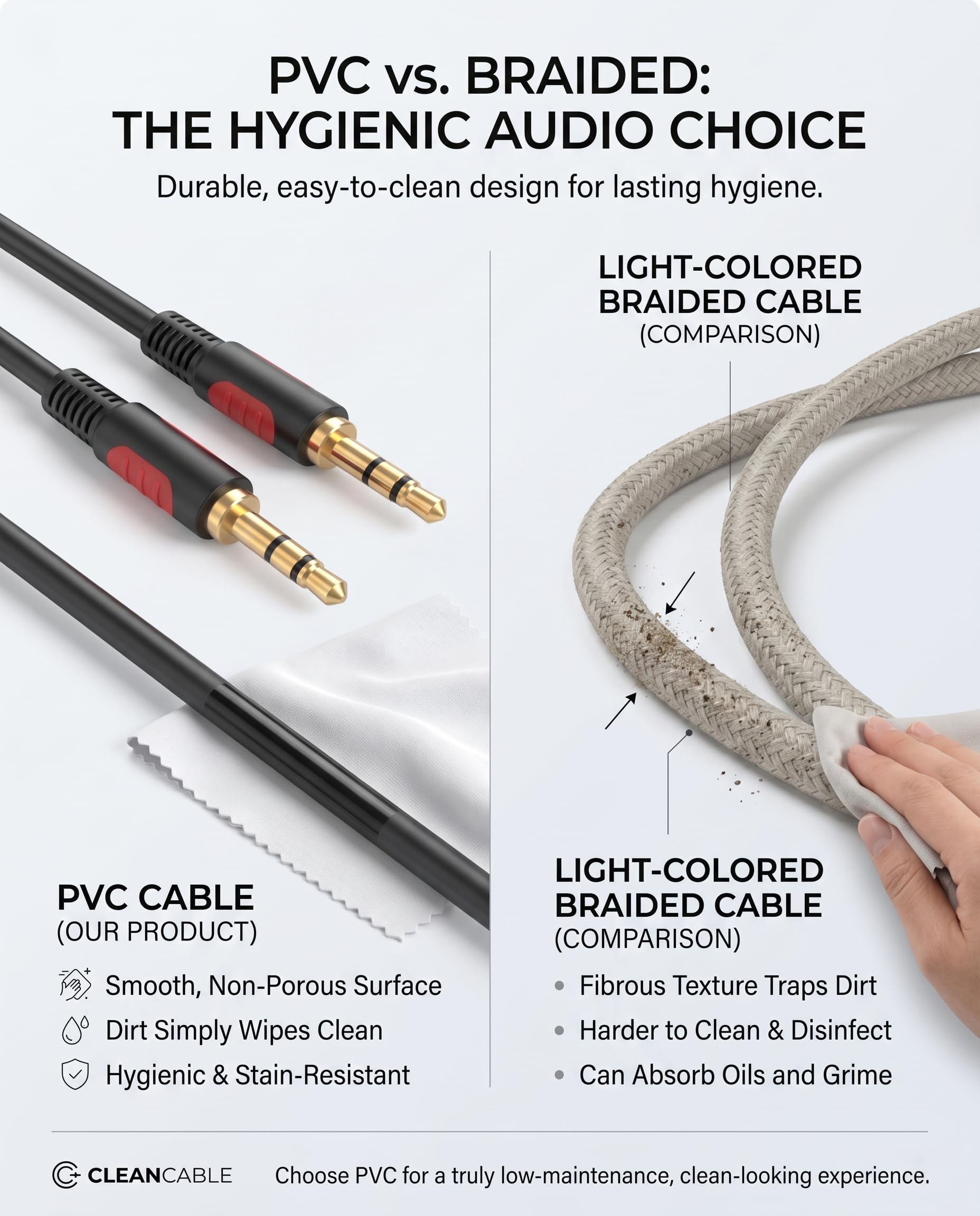 Cable auxiliar de audio macho a macho de 3,5 mm de 7,6 m, cable AUX para auriculares Beats, iPod, iPhone, iPad, estéreo de hogar/coche y más