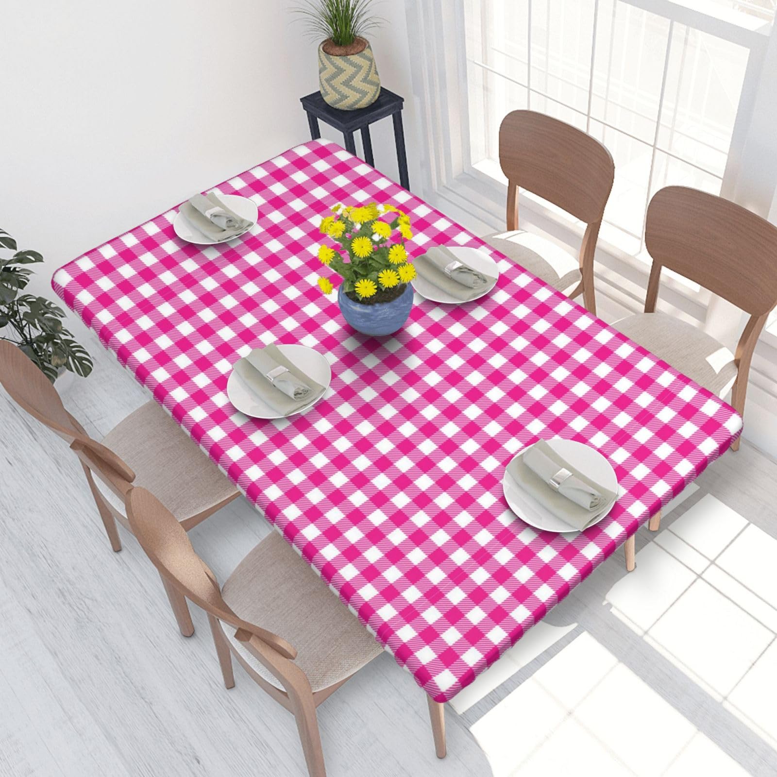 WKSGDSG Fitted Tablecloth For Dining Room 4ft, Elastic Edged Table Cover