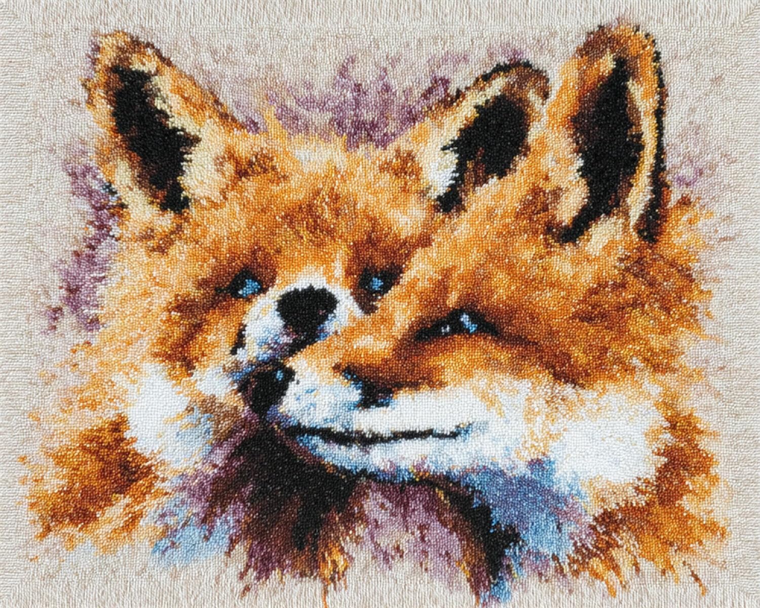 Henypt DIY Latch Hook Rug Kits Watercolor Fox 55x75cm