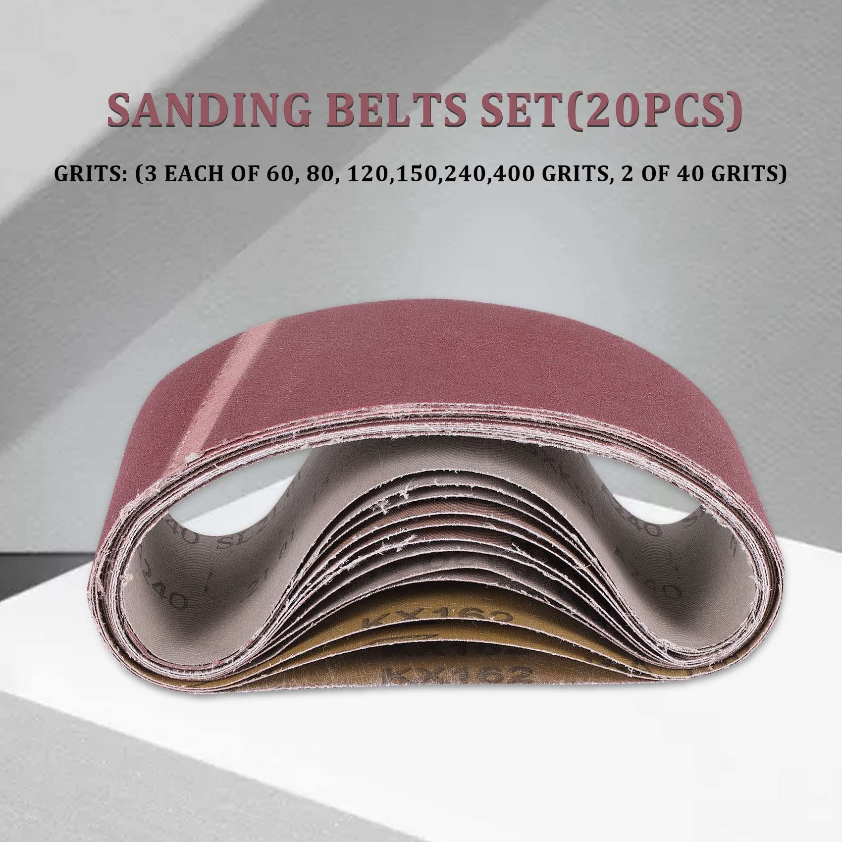 ERYUE 21x3 inch schuurband (533 x 76 mm), 18
