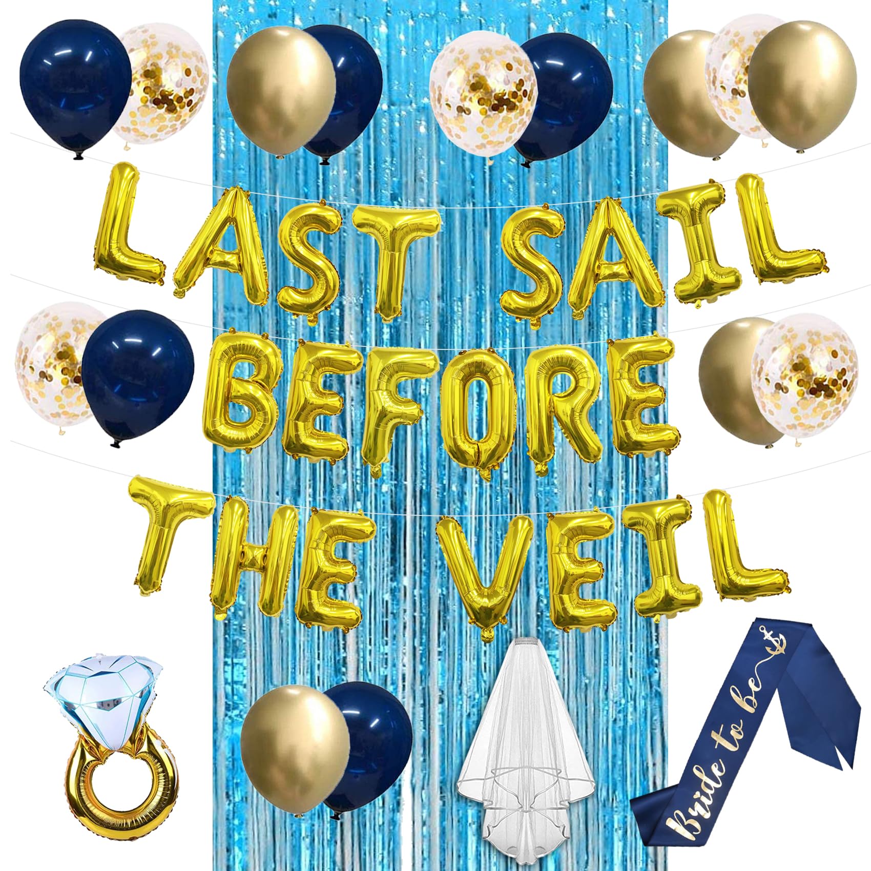 Last Sail Before The Veil Bachelorette Banner Nautical Bachelorette Party Decorations Bachelorette Party Favors Nautical Bridal Shower Decorations