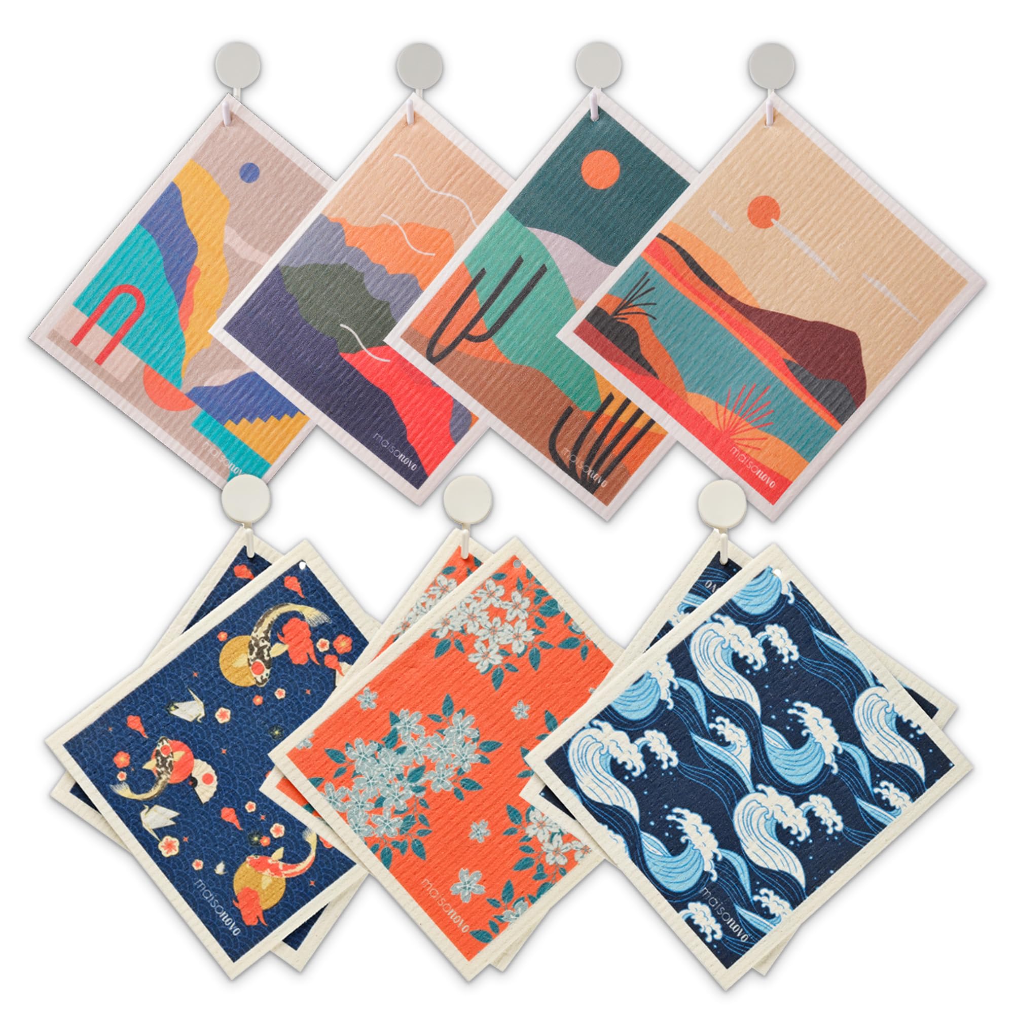 MAISONOVODishcloth Abiquiu x 4 with Kyoto x 6