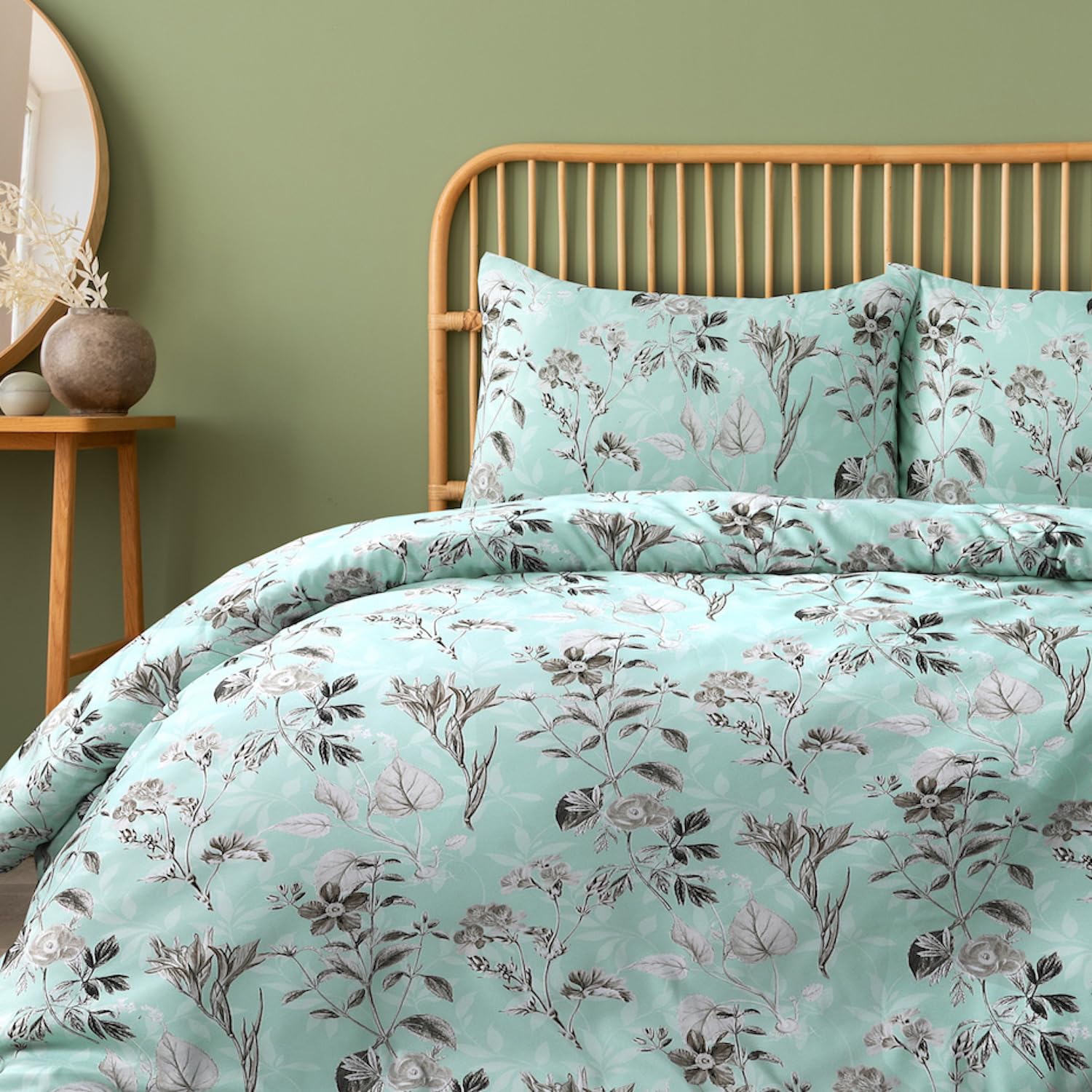 Bronwen Mathews Boys Vintage Floral Double Duvet Cover Sets - Premium Microfibre Printed Duvet Cover Sets - Double Size Bedding Sets With Pillowcases (Vintage Floral)