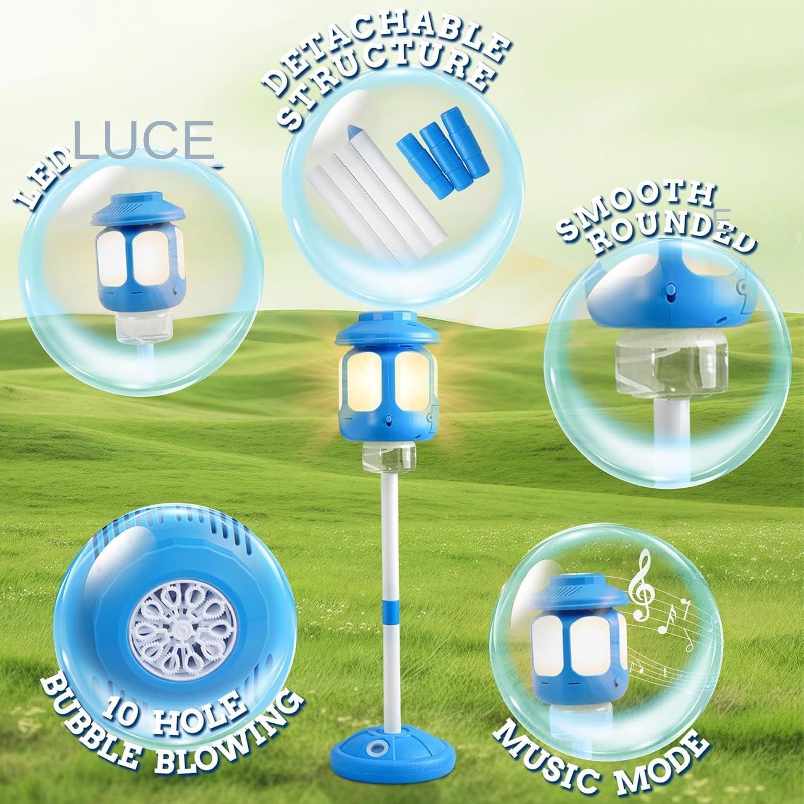 Bubble Tower Lampione Esterno Giocattolo Altezza Regolabile | Soffiatore Di Bolle Con E Musica Per Festival E Celebrazioni Matrimoni Feste Prato Cortile Patio Giardino