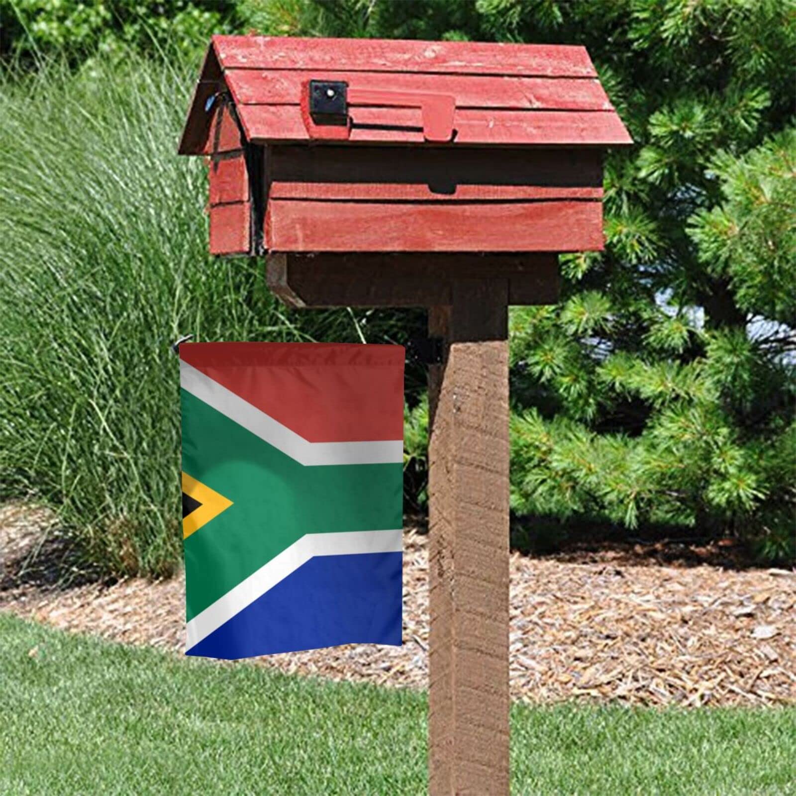 Bandiere da giardino con mappa dell'Africa rossa, nera e verde, bandiera da giardino, decorazione esterna, 89 x 150 cm