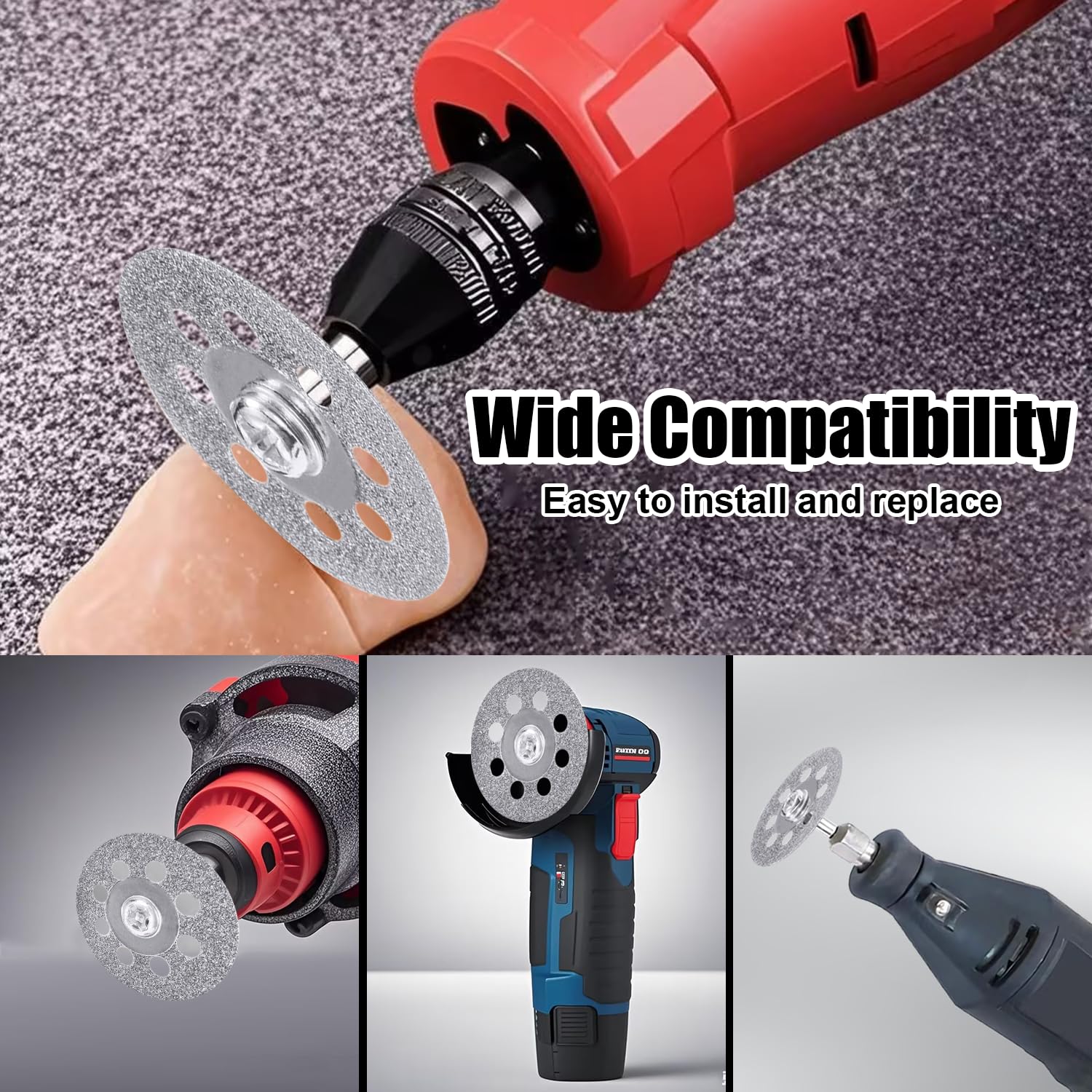 20Pcs Diamond Cutting Wheel Set, 22mm/545 Cut off Discs for Dremel Rotary Tool with 3mm Mandrels and 1 Screwdriver - Image 3