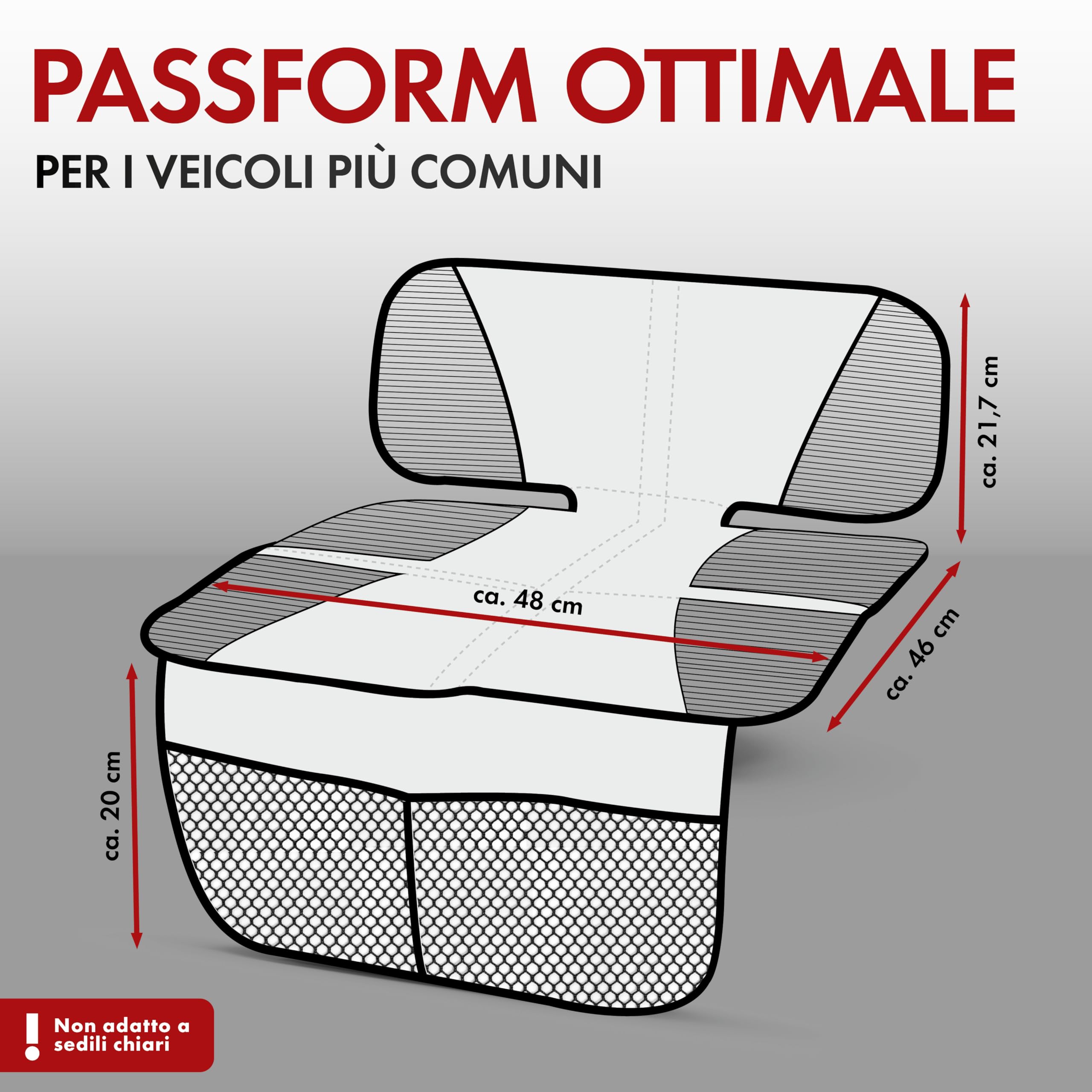 WALSER sottotappeto per seggiolino auto compatibile Isofix Tidy Fred, protezione antiscivolo per seggiolino auto