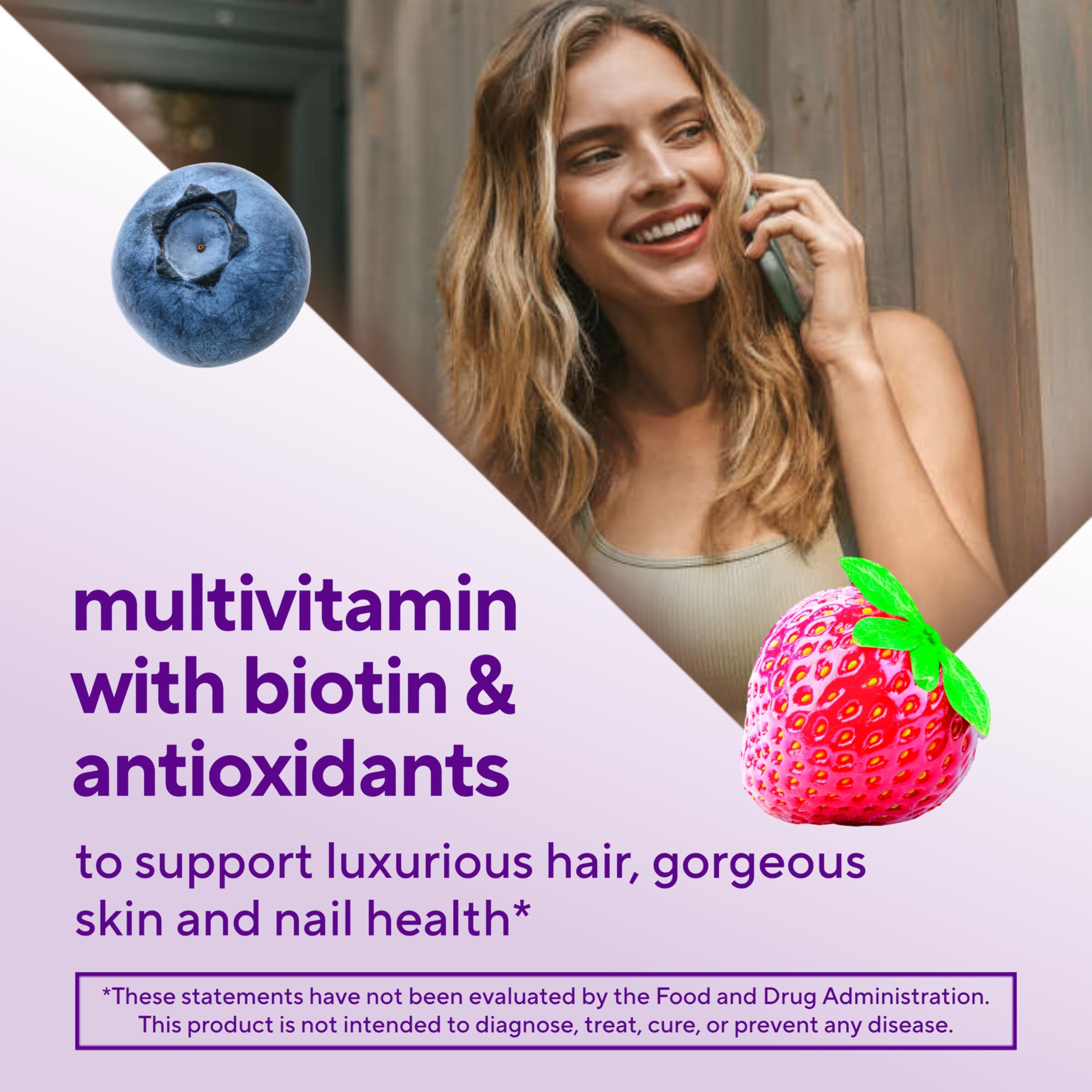 Vitafusion Hair Skin and Nails Gummies | Biotin 5000mcg Per 3 Gummies — Amazon image 5