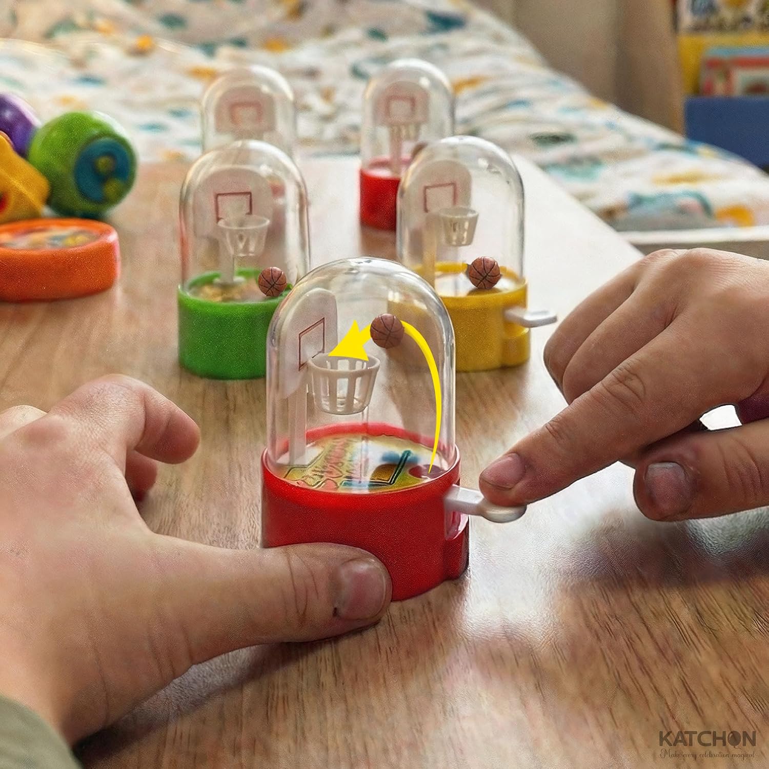KatchOn, Mini Finger Basketball Shooting Game - Pack of 12 | Multicolor Table Basketball Game Toys | Birthday Party Favors for Kids 8-12 | Basketball Party Favors, Return Gifts for Birthday Party