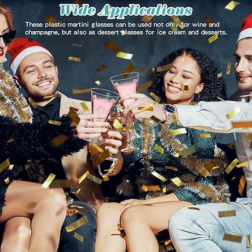 Miniatura 7 de Sliner 200 vasos de plástico de margarita desechables para Martini y palillos de cóctel de perlas de 5 oz/6 onzas, palillos de dientes de cóctel