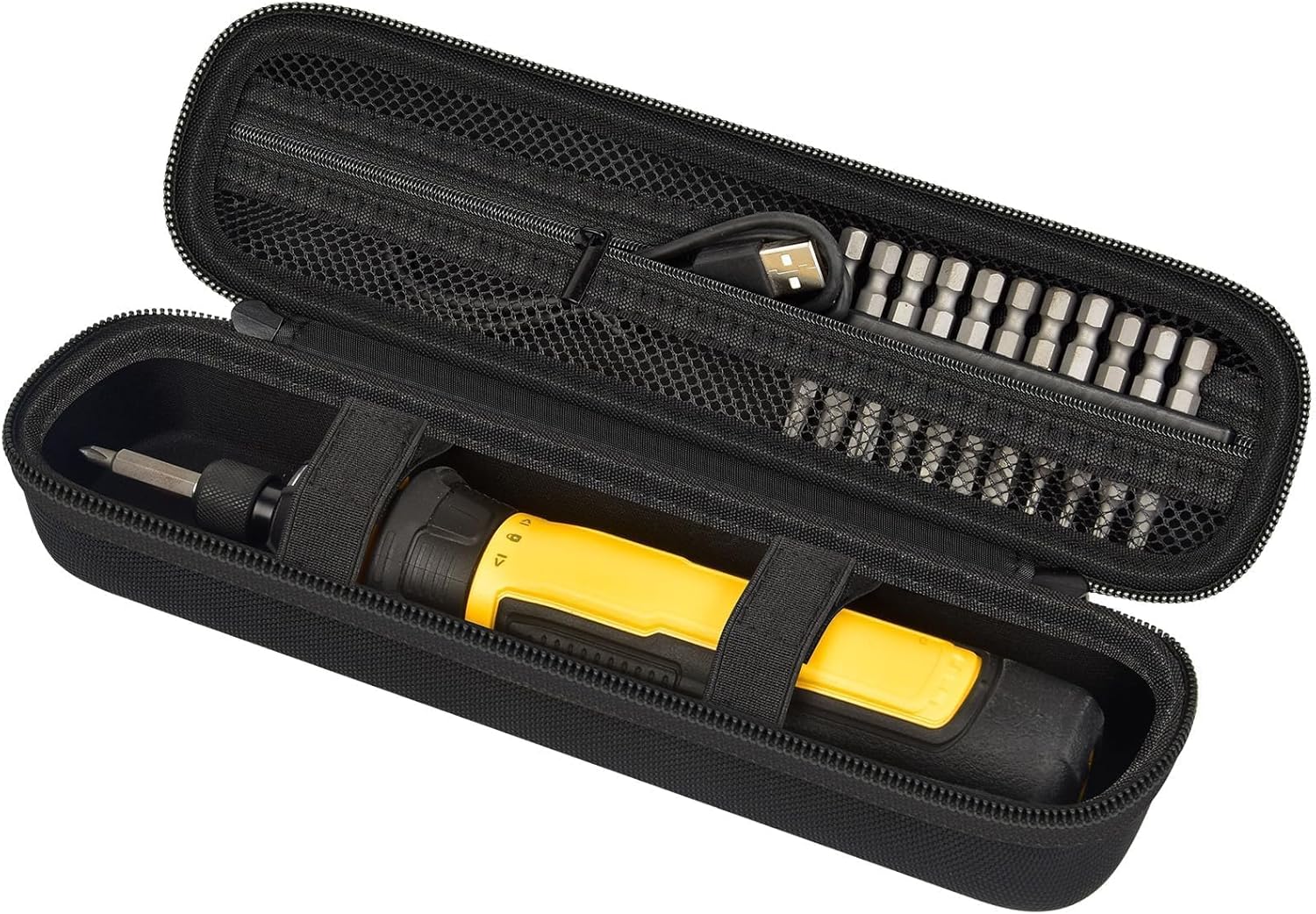 PAIYULE Universal Storage Case for Cordless Electric Screwdriver, Portable Power Tool Organizer Bag Compatible with DEWALT for Skil for CRAFTSMAN Screwdriver and Bit Sets, Black (Box Only)