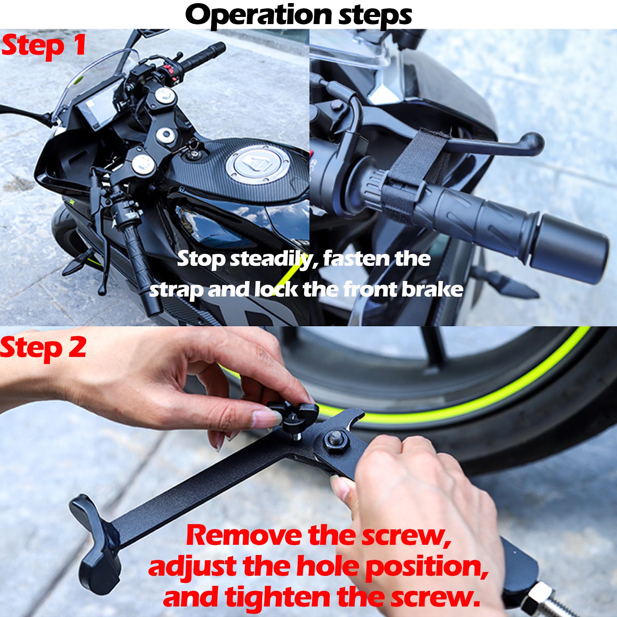 Motorcycle Maintenance Stand, Cavalletto Moto, Alza Moto, Pieghevole, Acciaio Al Carbonio, Martinetto