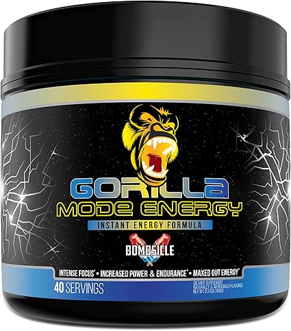 Amazon Com Gorilla Mode Stim Energy Pre Workout Formula Intense Focus Clean Mental Energy L Tyrosine Kanna Caffeine N Phenethyl Dimethylamine Citrate Huperzine A 170 Grams Bombsicle Health Household