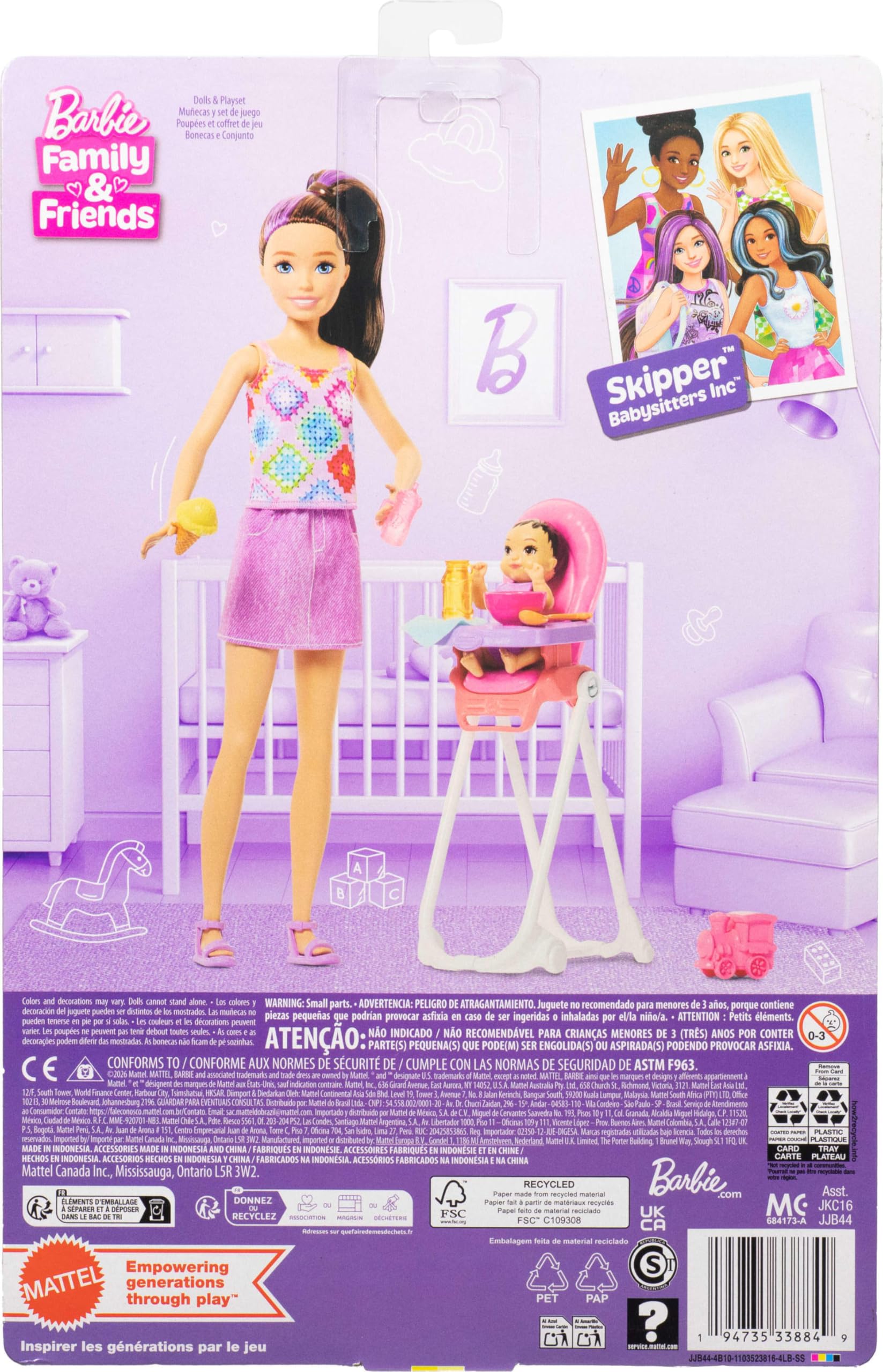 Barbie Skipper Babysitters Inc. Playset with Brunette Doll