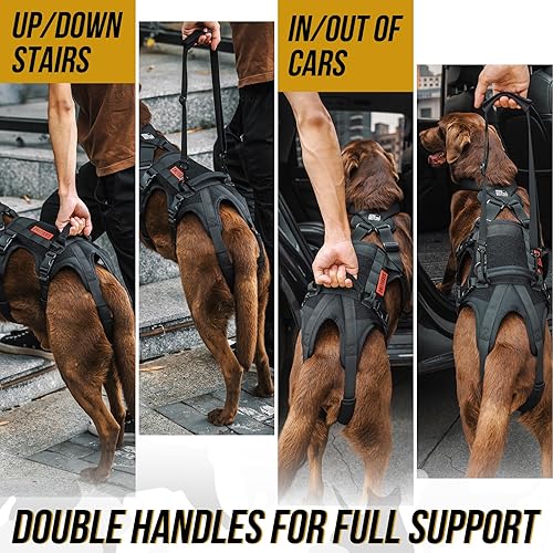 Miniatura 5 de OneTigris Arnés de elevación trasera para perro, arnés para perros grandes para patas traseras, soporte de cadera para perros caninos, ideal para