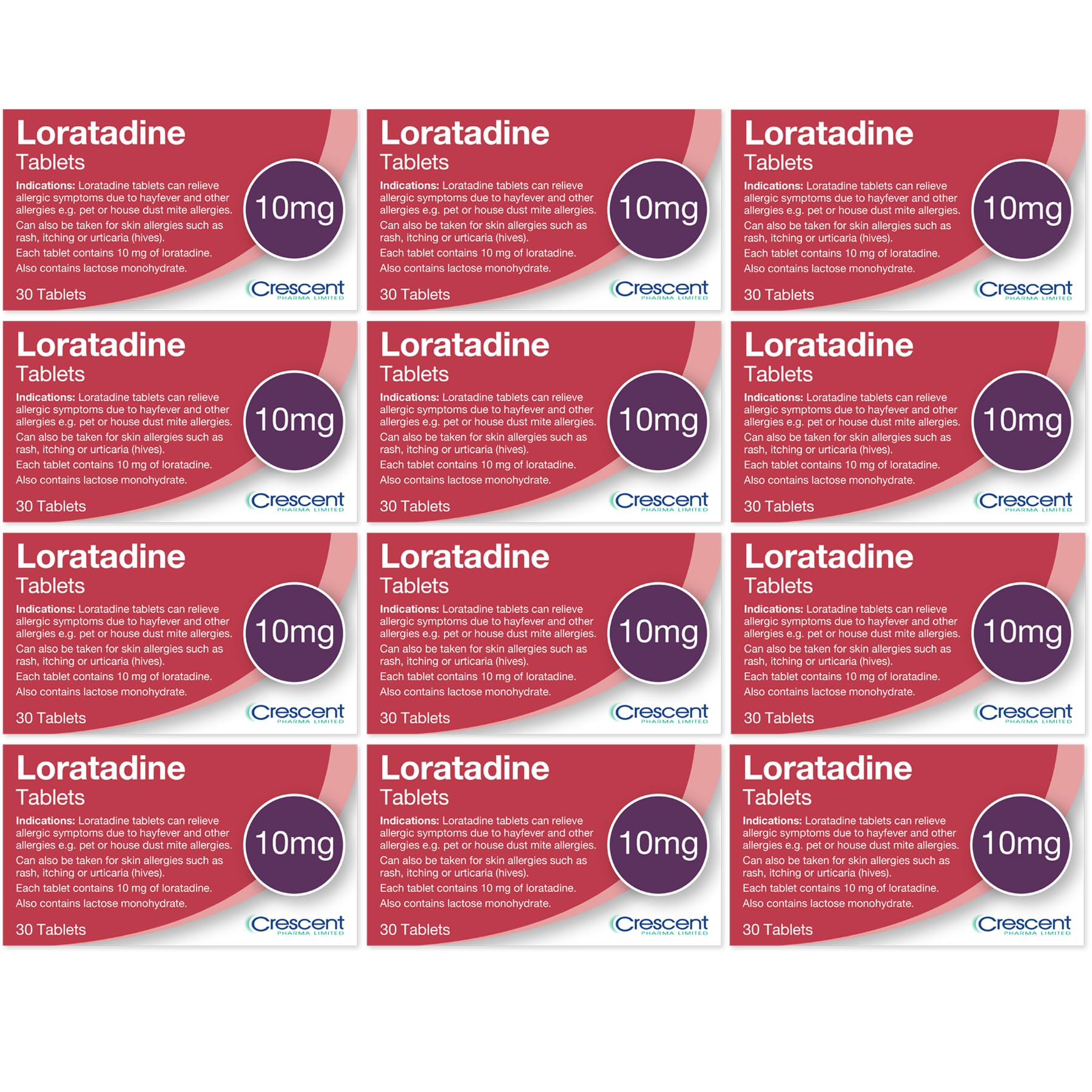 Loratadine 10mg Tablets - Hayfever & Allergy Relief - 12 Month Supply - (30x12) GSL