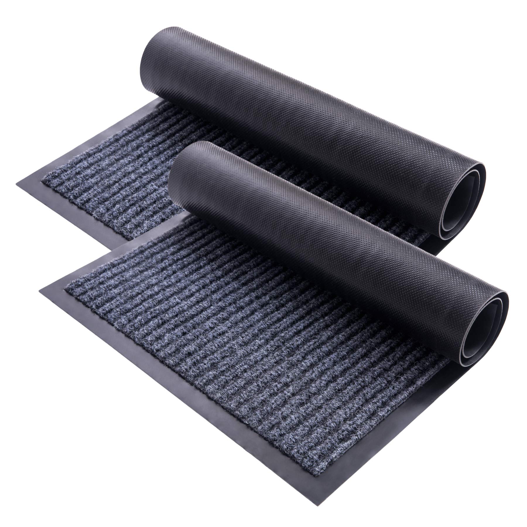 Bedsure Door Mat Outdoor Entrance 2 Pc Set 29.5" x 17" - Doormats for Front Door, Back Door and Indoor, Entry Rugs, Grey