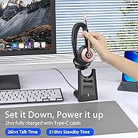 Vista 5 de Earbay Auriculares inalámbricos, auriculares Bluetooth con micrófono con cancelación de ruido y dongle USB, auriculares inalámbricos con micrófono