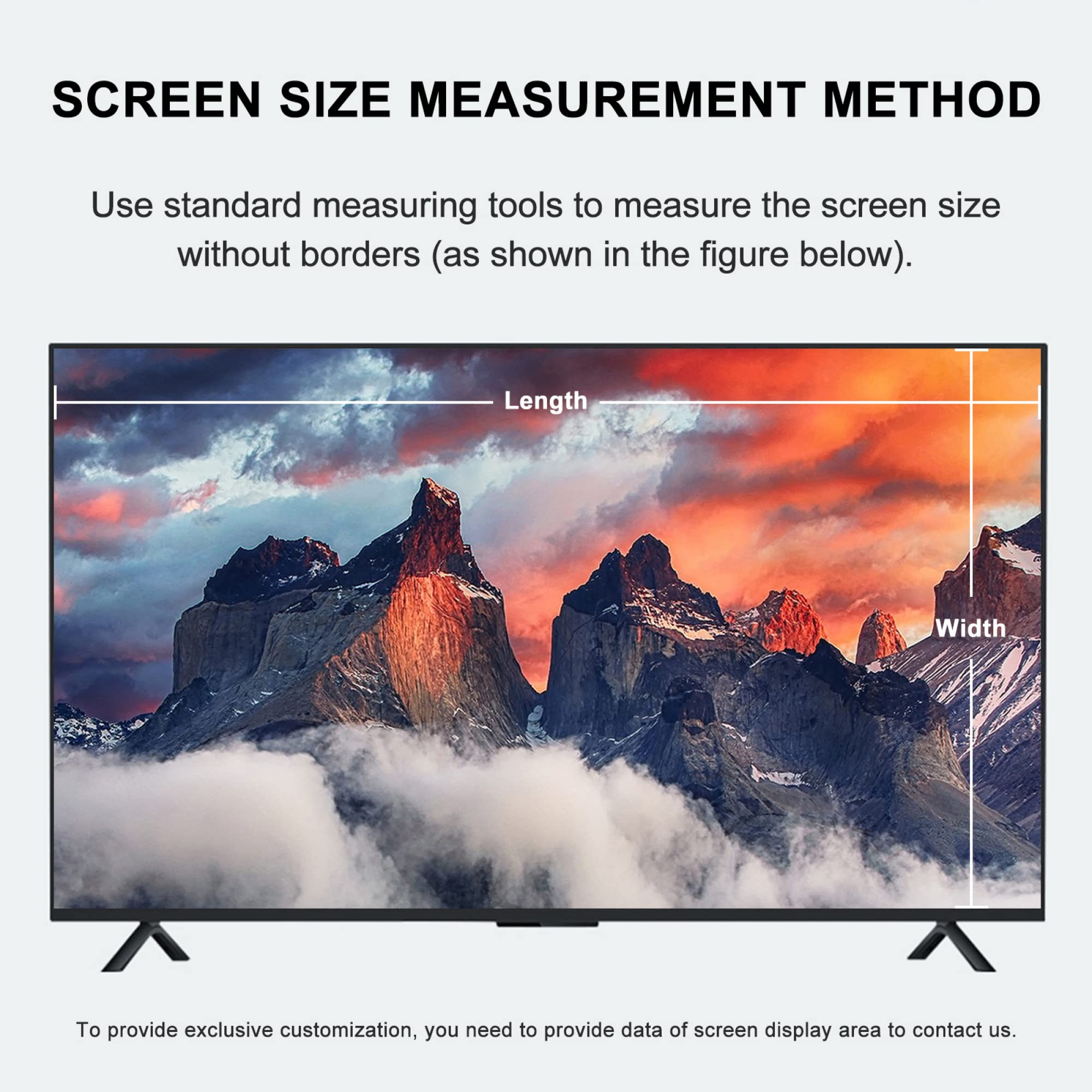 Film De Protection D'écran TV Anti-Lumière Bleue De 32 à 75 Pouces, Réduit Les Reflets/Anti-UV/Anti-Rayures, Surface Mate Anti-Poussière Digitales, Soulage La Fatigue Oculaire / 55in1211x682mm