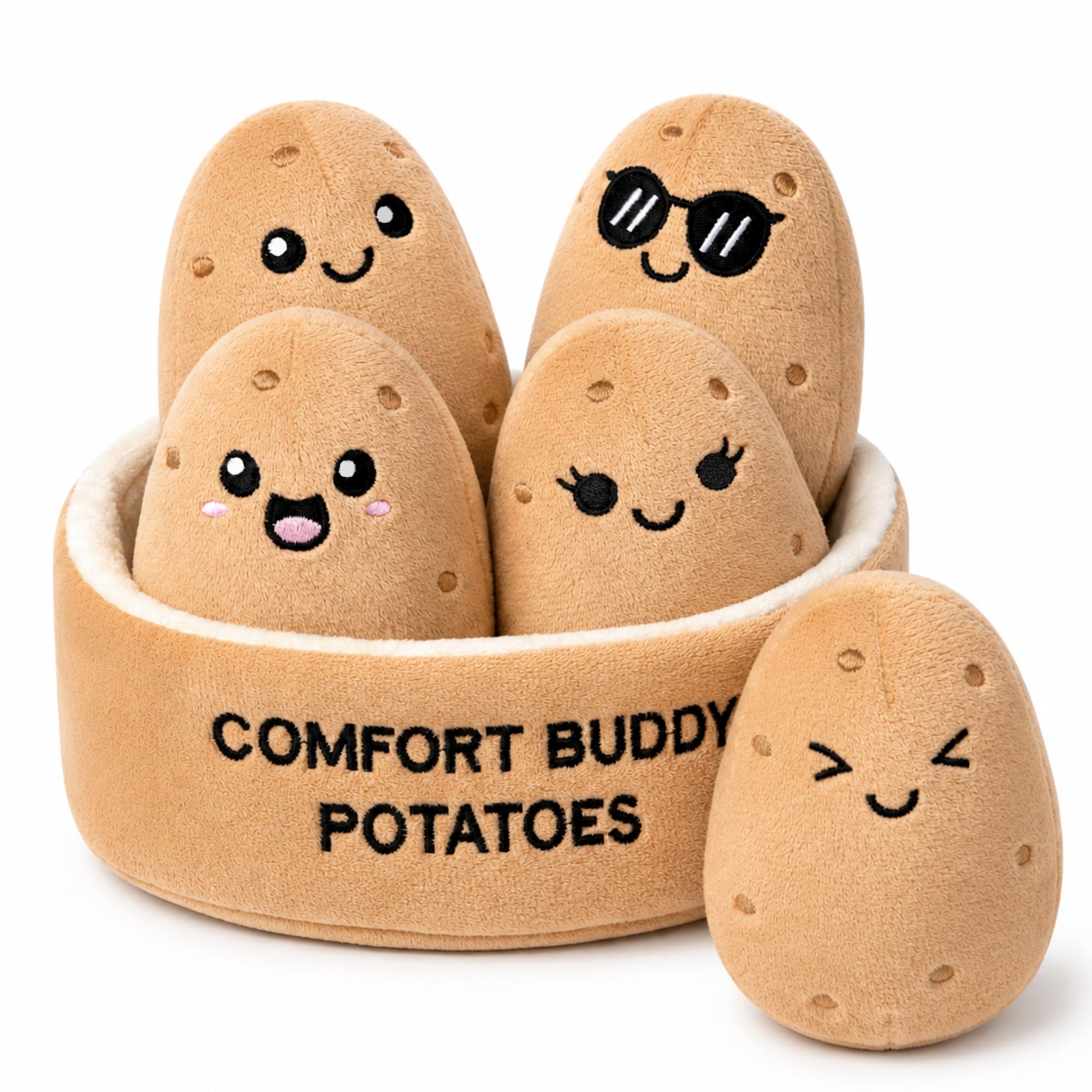 Emotional Comfort &amp; Support Potato Plush Set, 5 Soft Squishy Toys