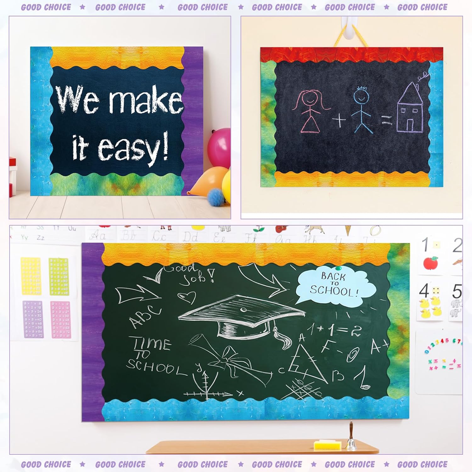 Tenceur 162 Pcs Magnetic Bulletin Board Borders for Classroom Bulletin Boarder Trim for Whiteboard Decorations Scalloped Trim Colorful Office Home Use Spring Summer Decor(Bright Colors)