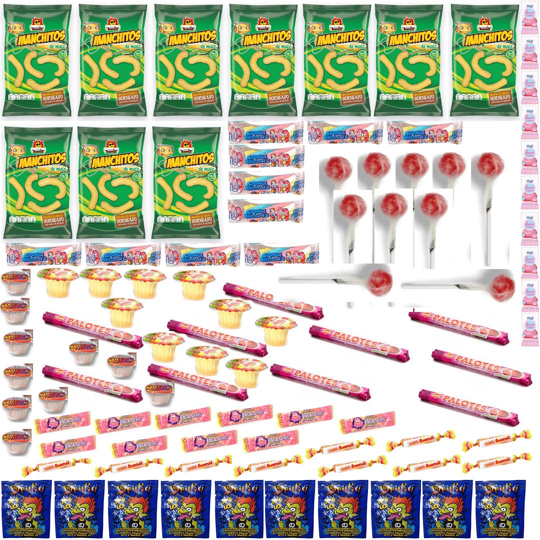 Pack Chuches, Golosinas y Caramelos Ichuches - Sin Alérgenos - Relleno de Piñata, Bolsas de Cumpleaños, Fiestas, Navidad, Halloween. Sin Gluten y Sin Leche. (100)