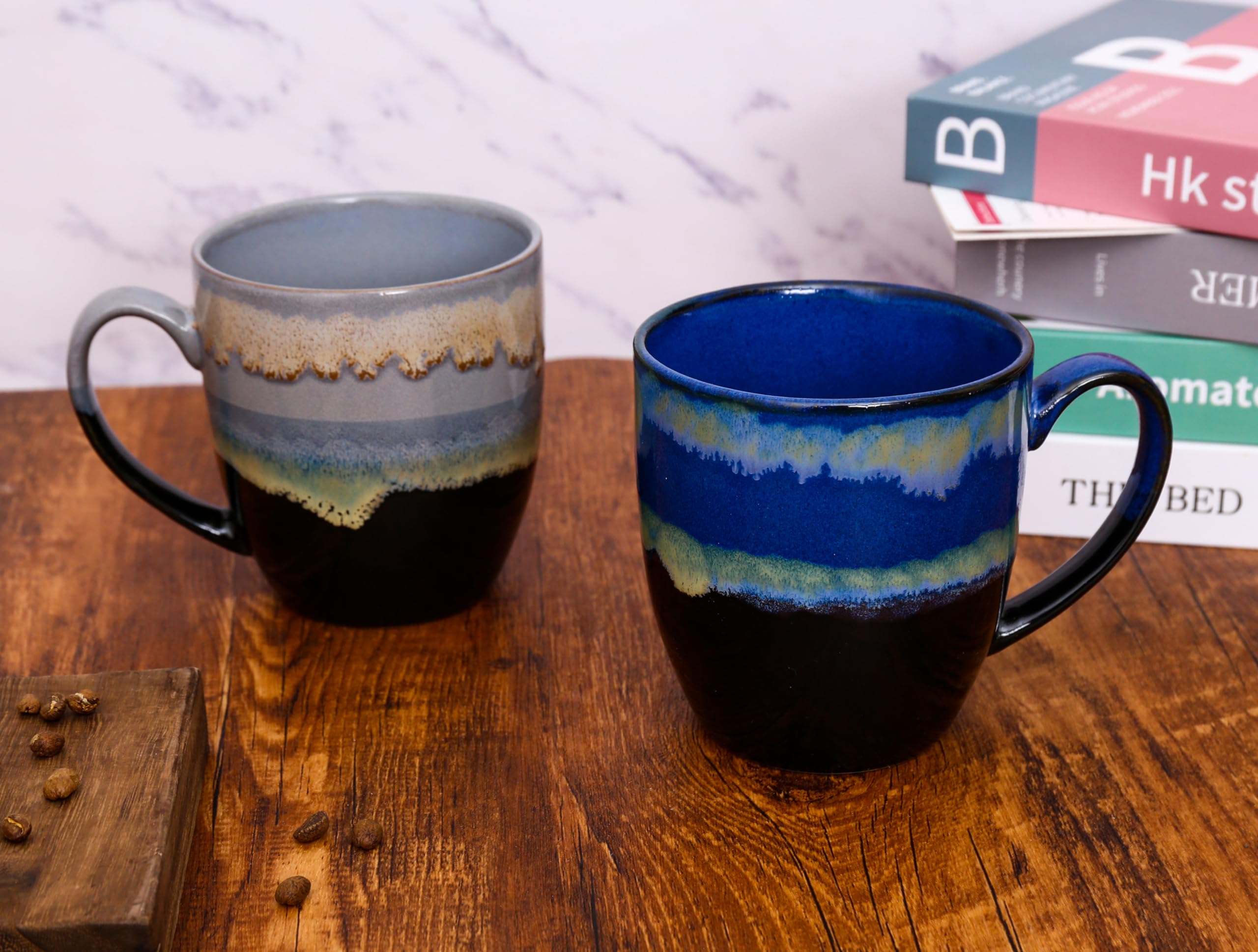 hengshukeji 500ml Unique Ceramic Coffee Mug,Handmade Kiln Change Glaze Large Tea Cup for Office and Home,Coffee Mugs for Tea Hot Chocolate - Image 4