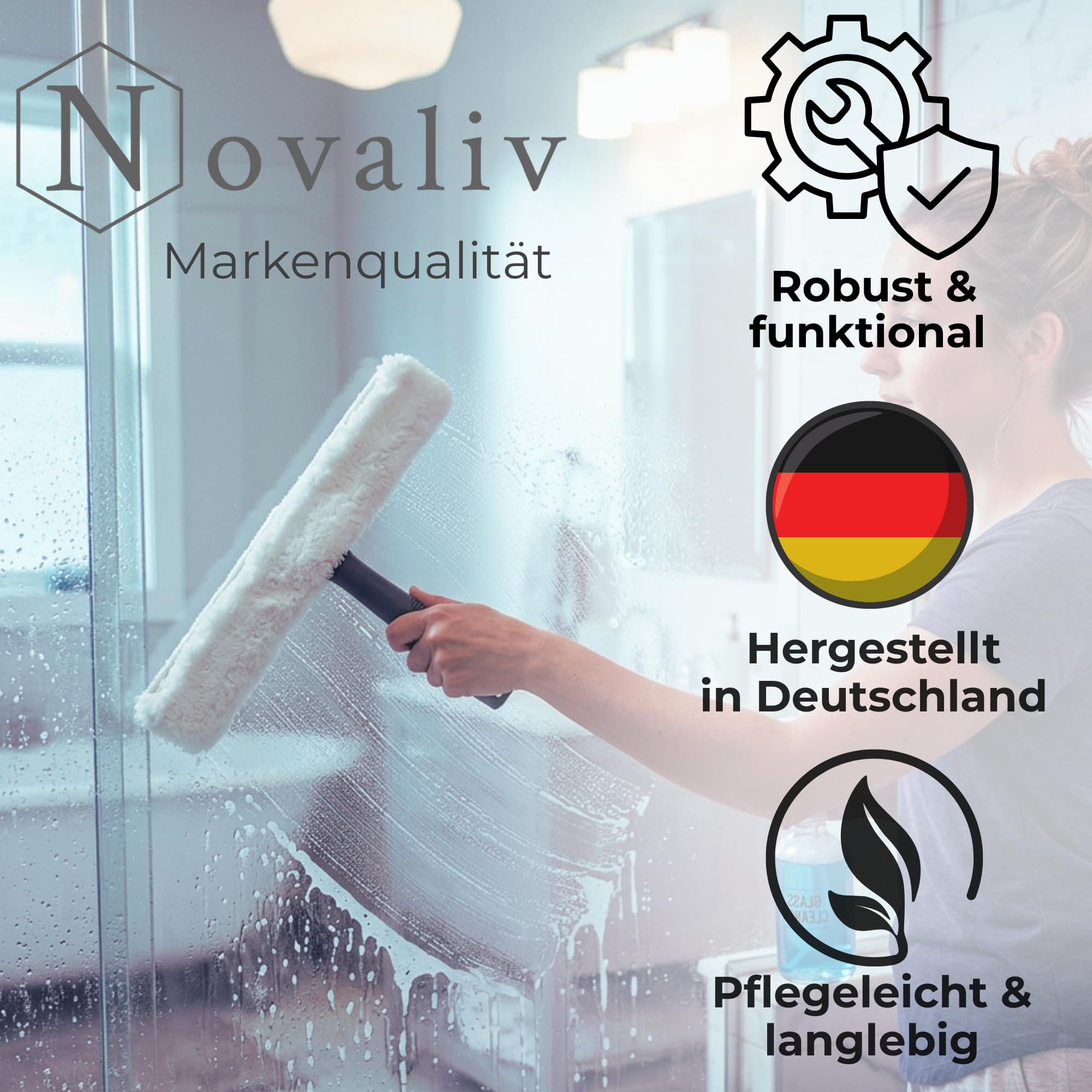 Novaliv 10 limpiaparabrisas de 35 cm de fieltro para limpiar ventanas, limpiacristales